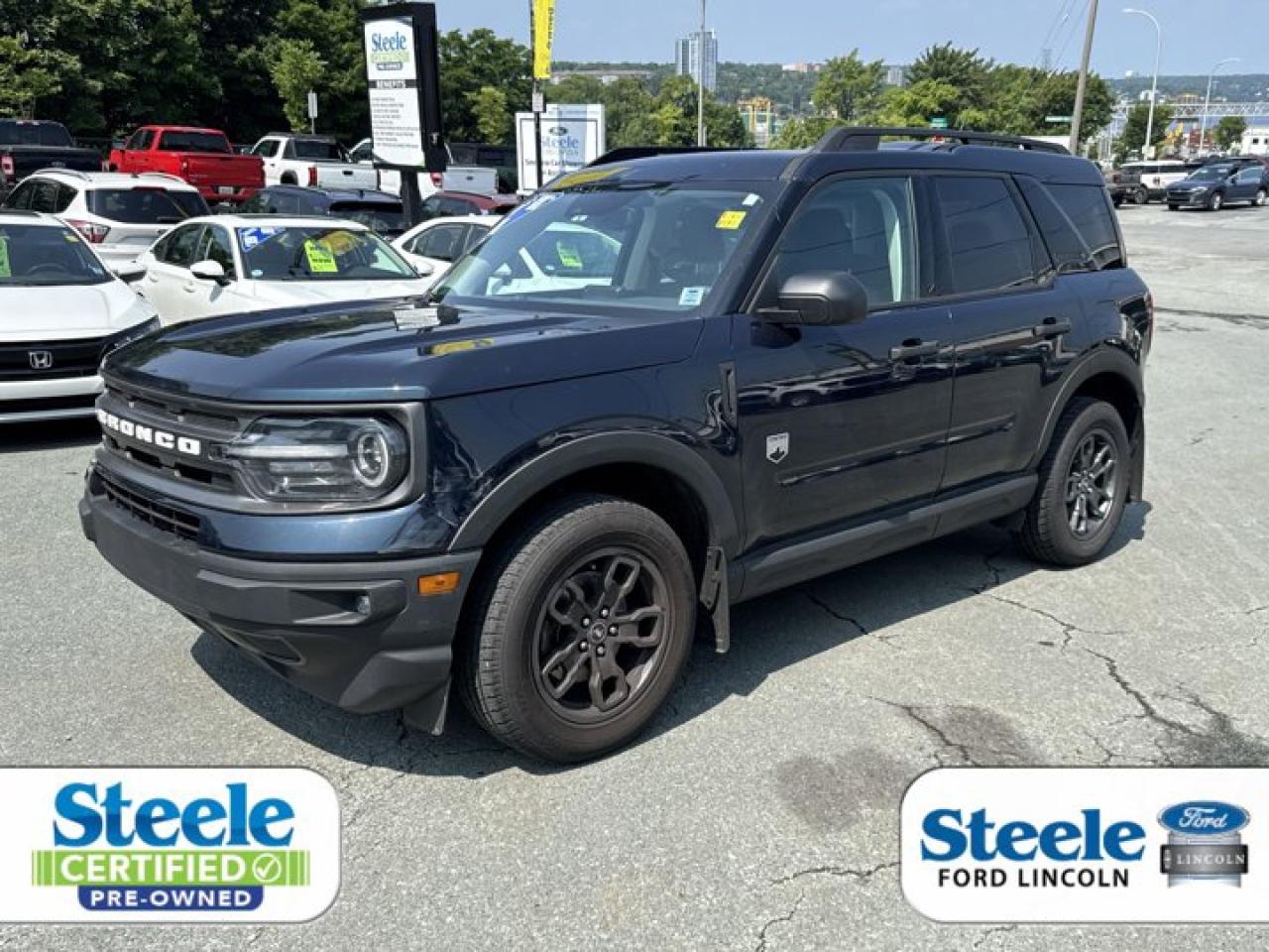 Recent Arrival!Odometer is 13408 kilometers below market average!Alto Blue Metallic Tinted Clearcoat2021 Ford Bronco Sport Big Bend4WD 8-Speed Automatic 1.5L EcoBoostVALUE MARKET PRICING!!.Awards:* JD Power Canada Automotive Performance, Execution and Layout (APEAL) StudyALL CREDIT APPLICATIONS ACCEPTED! ESTABLISH OR REBUILD YOUR CREDIT HERE. APPLY AT https://steeleadvantagefinancing.com/6198 We know that you have high expectations in your car search in Halifax. So if youre in the market for a pre-owned vehicle that undergoes our exclusive inspection protocol, stop by Steele Ford Lincoln. Were confident we have the right vehicle for you. Here at Steele Ford Lincoln, we enjoy the challenge of meeting and exceeding customer expectations in all things automotive.