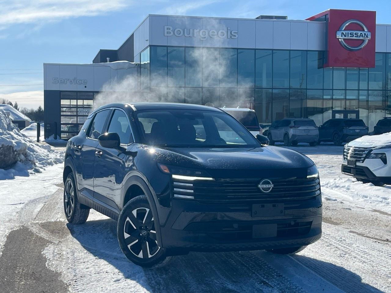<p>Welcome to the 2025 Nissan Kicks SV AWD, where form meets function in a sophisticated Black SUV design. Perfectly engineered with an All-Wheel Drive that promises reliable handling no matter the terrain, this vehicle stands as a testament to modern engineering.</p> <p>Elegantly styled in striking Black, both inside and out, the Kicks SV is built to impress. Its robust SUV frame is adorned with alloy wheels, while the black interior offers an inviting atmosphere with features like a leather-wrapped steering wheel and heated front seats ensuring your comfort. The tasteful interior design, complete with leatherette door trim inserts and a leather gear shifter, blends luxury with practicality.</p> <p>Inevitably, technology takes center stage with the array of features engineered for your convenience and safety. An intuitive backup camera with parking sensors for easy maneuvering, along with blind spot monitoring and lane assist, elevate your driving experience. The integration of Apple CarPlay, Bluetooth connectivity, and a wireless charger keep you seamlessly connected on the move. Safety is a priority, reflected in its robust adaptive cruise control system and heated mirrors.</p> <p>This vehicle is tailored for those who navigate every journey with confidence and style. Whether you're commuting in the city or venturing onto back roads, the 2025 Nissan Kicks SV AWD is designed to meet your needs. Visit or contact our dealership today, and step into the future of driving with the Kicks SV.</p> <p>Were thrilled to share that <strong>Nissan has been named the #1 mass market brand in initial quality</strong> by the <strong>J.D. Power 2025 U.S. Initial Quality Study</strong>! This industry-leading recognition confirms what our customers already know  when you choose <strong>Nissan</strong>, youre choosing exceptional craftsmanship, innovative technology, and dependable performance from day one.</p><p>At <strong>Bourgeois Midland Nissan</strong>, were proud to offer a full lineup of award-winning models like the <a target=_blank rel=noopener noreferrer nofollow href=https://www.bourgeoisnissan.com/inventory/?keyword=Rogue><strong>Nissan Rogue</strong></a>, <a target=_blank rel=noopener noreferrer nofollow href=https://www.bourgeoisnissan.com/inventory/?keyword=Altima&sort[id]=relevance&sort[sortDirection]=DESCENDING><strong>Altima</strong></a>, <a target=_blank rel=noopener noreferrer nofollow href=https://www.bourgeoisnissan.com/inventory/?modelId[]=P8Iy5bd_S_u3nnuzDJOpLA&keyword=Kicks&sort[id]=relevance&sort[sortDirection]=DESCENDING><strong>Kicks</strong></a>, and <a target=_blank rel=noopener noreferrer nofollow href=https://www.bourgeoisnissan.com/inventory/?&keyword=Kicks%20Play&sort[id]=relevance&sort[sortDirection]=DESCENDING><strong>Kicks Play</strong></a>  vehicles that consistently deliver on quality, comfort, and reliability.</p><p>Ready to experience the Nissan difference? Visit our Midland dealership today and discover why more Canadians are driving home in a Nissan.</p> <p><strong>Why Choose the Bourgeois Auto Group?</strong></p><p>For 80 years, Bourgeois Auto Group has been delivering exceptional automotive experiences. Our factor trained teams work to ensure you receive the shopping experience you deserve; whether you're looking for a new or new-to-you vehicle.</p><p>Shop 24/7 with our online showroom and chat service, ensuring convenience every step of the way. No hidden fees, full disclosure, and every pre-owned vehicle comes with a Carfax® report for peace of mind.</p><p>We offer a wide selection of pre-owned vehicles, all competitively priced using real-time market data. Get the best deal on your purchase and trade-in with our free Live Market Analysis report.</p><p>Looking to sell your car? We buy any make or modelno purchase required. Our simple to use online trade valuation tool will provide you with a clear, transparent selling experience whether you buy our car or not.</p><p>Backed by hundreds dedicated employees across 4 convenient locations, were here to meet all your automotive needs. Visit us in Midland or Parry Sound and explore our inventory or schedule your next service today.</p> <p><strong>Financing Your Next Vehicle with Bourgeois Midland Nissan:</strong></p><p>At Bourgeois Midland Nissan, we make financing your next vehicle simple and stress-free! Our team works with trusted lenders to find flexible options tailored to your budget. Drive away with confidenceapply today!</p><p>Take advantage of our online pre-qualification tool, backed by Equifax and TD Bank to find the payment that works for you. Simply <a href=https://www.bourgeoisnissan.com/pre-qualify-for-financing/ rel=nofollow><strong>CLICK HERE</strong></a> to use our secure online credit tool with no impact to your credit.</p>