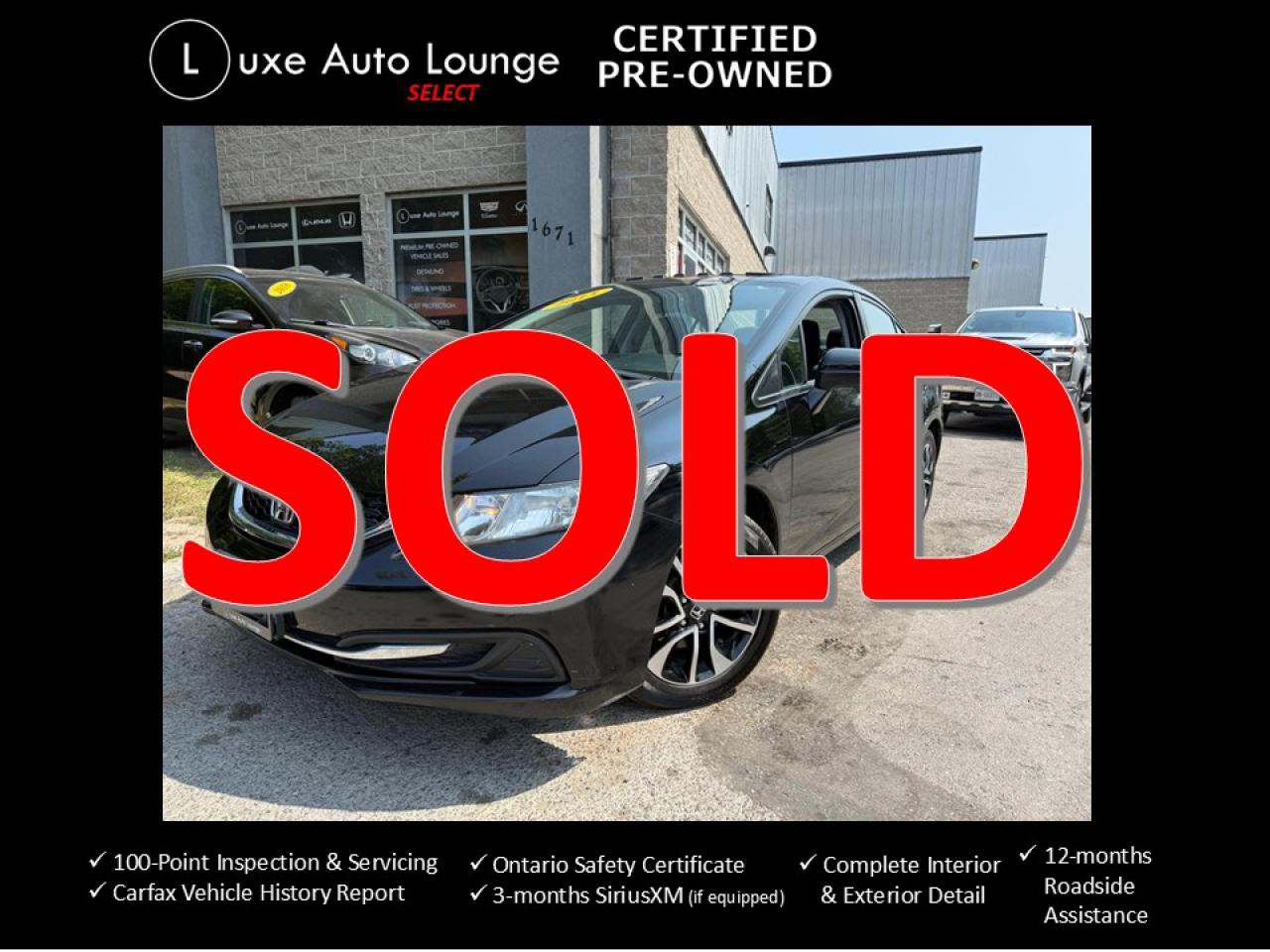 Used 2015 Honda Civic EX - LOW KM, AUTO, SUNROOF, BACK-UP CAM, LOADED! for sale in Orleans, ON