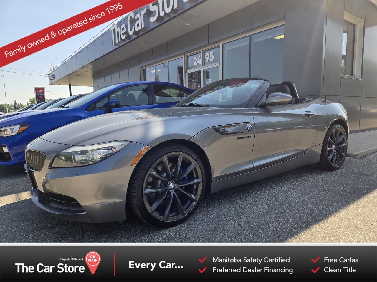 2011 BMW Z4 35i  No Accidents | Ultra Low KM | Well Maintained 
 Key Features: 
 3.0L Twin-Turbo Inline-6 with Rear-Wheel Drive 
 six-speed manual transmission 
 Power Retractable Hardtop 
 Heated Leather Seats 
 Premium Sound System, Bluetooth, Navigation 
 Dual-Zone Climate Control,  
 Alloy Wheels, Sport Suspension, Keyless Entry 
 Only 58,000 KM, No Accidents, Clean Title 
 Well Maintained, Excellent Shape 
 
  
 Classic Roadster Feel with Serious Turbo Power: 
 The Z4 35i blends timeless roadster style with a twin-turbo inline-6 that still holds its own. With a retractable hardtop, manual transmission, and rear-wheel drive, this one delivers real-deal driving dynamics in a package that turns heads. 
 
  
 Low KM, No Stories: 
 This Z4 has just 58,000 km and a clean, no-accident history. Its been well looked after and it shows  clean inside and out, and clearly owned with pride. 
 
  
 Our Take: 
 make no mistake: the 35i is one of the last proper BMW roadsters. A rare find with this mileage, in this condition, and with this drivetrain. Pure summer fun with a solid long-term upside. 
 
  
 We are a local Family Owned business and we try to do things a little different. 
   
 At The Car Store on Main every vehicle is Manitoba Safety Certified. 
 Every vehicle sold is eligible for the Advantage Plan: 
 30 Day Warranty on all MB Safety certificate related items. 
 CarFax Vehicle History Report  
 2 sets of Keys 
 Wholesale access to all other Miscellaneous Accessories (i.e. Wtr Tires, Remote Starr, all misc vehicle accessories/parts, etc...) 
 And of course a Full tank of Gas. 
   
 There is no Gimmicks or games, we are always aggressive on our prices and try to separate ourselves from the rest. 
 We also have an on-site Certified Banker who shops to get the best possible interest rates in with all Major Banks and Credit Unions! 
   
 Come to our Brand New modern showroom and see what makes us Uniquely Different!  
   
 Located on Main St. just North of Chief Peguis Trail. 
   
 To schedule an appointment call us directly at 204-669-1248 or email sales@thecarstore.ca 
   
 The Car Store on Main 
 -Uniquely Different- 
   
 www.thecarstore.ca 
 Local: 204-669-1248 
 Toll Free: 877-634-2975 
   
 A local family owned business unlike typical car lots, there are no pressure tactics, no games, no gimmicks, no Sales Manager, General Manager or Used Car Manager, just straight answers and fair deals all the time! 
   
 *PRICE DOES NOT INCLUDE TAXES (G.S.T & P.S.T) 
  Dealer Permit # 4481