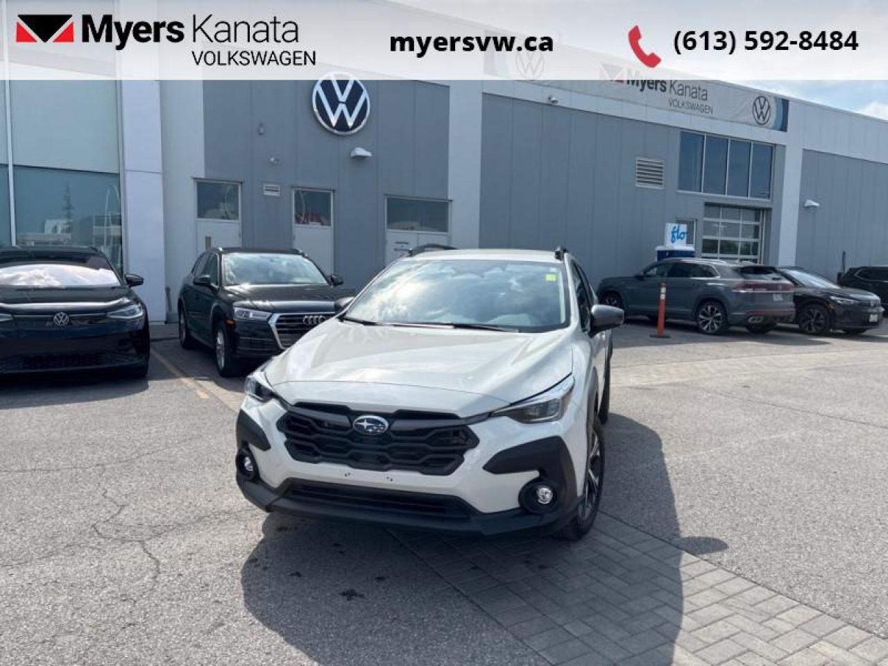 <b>Heated Steering Wheel,  Blind Spot Detection,  Proximity Key,  Heated Seats,  Apple CarPlay!</b><br> <br>  Compare at $35019 - Our Price is just $33999! <br> <br>   With ample ground clearance, copious amounts of cargo space and all-terrain capability, this 2024 Subaru Crosstrek is a great companion for the most adventurous drives. This  2024 Subaru Crosstrek is fresh on our lot in Kanata. <br> <br>This 2024 Subaru Crosstrek is an outlier in the crossover market, with the sole intention of being the most versatile offering in this segment. The exterior design features sharp body lines to create a bold visual statement, with interior space increased for more comfort and convenience features. The cabin is put together with premium quality materials to create an insulated space that delivers a calm and relaxing ride for driver and passengers. Engineered on an ultra-strong platform with a whole suite of active safety technology, the 2024 Subaru Crosstrek offers superior levels of protection and confidence overall.This  SUV has 39,035 kms. Its  crystal white pearl in colour  . It has an automatic transmission and is powered by a  152HP 2.0L 4 Cylinder Engine. <br> <br> Our Crosstreks trim level is Touring. This Crosstrek Touring steps things up with a heated steering wheel, Subaru STARLINK connected services, rear/side vehicle detection, proximity keyless entry and front fog lights, along with great standard features such as switchable drive modes and full-time all-wheel-drive, LED lights with automatic high beams, power-heated side mirrors, roof rack rails, and aluminum alloy wheels. Interior features include heated front seats, dual-zone climate control, simulated carbon trim, power rear windows, front and rear cupholders, and an upgraded 11.6-inch infotainment screen with Android Auto, Apple CarPlay, and SiriusXM streaming radio. Safety features include EyeSight with pre-collision braking, lane keeping assist and lane departure warning, forward collision mitigation, and a rearview camera. This vehicle has been upgraded with the following features: Heated Steering Wheel,  Blind Spot Detection,  Proximity Key,  Heated Seats,  Apple Carplay,  Android Auto,  Adaptive Cruise Control. <br> <br>To apply right now for financing use this link : <a href=https://www.myersvw.ca/en/form/new/financing-request-step-1/44 target=_blank>https://www.myersvw.ca/en/form/new/financing-request-step-1/44</a><br><br> <br/><br>Backed by Myers Exclusive NO Charge Engine/Transmission for life program lends itself for your peace of mind and you can buy with confidence. Call one of our experienced Sales Representatives today and book your very own test drive! Why buy from us? Move with the Myers Automotive Group since 1942! We take all trade-ins - Appraisers on site - Full safety inspection including e-testing and professional detailing prior delivery! <br><br>*LIFETIME ENGINE TRANSMISSION WARRANTY NOT AVAILABLE ON VEHICLES MARKED AS-IS, VEHICLES WITH KMS EXCEEDING 140,000KM, VEHICLES 8 YEARS & OLDER, OR HIGHLINE BRAND VEHICLES (eg.BMW, INFINITI, CADILLAC, LEXUS...). FINANCING OPTIONS NOT AVAILABLE ON VEHICLES MARKED AS-IS OR AS-TRADED.<br> Come by and check out our fleet of 30+ used cars and trucks and 50+ new cars and trucks for sale in Kanata.  o~o