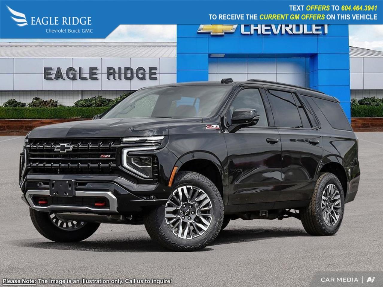 New 2025 Chevrolet Tahoe Z71 automatic emergency braking, forward collision alert, lane keep assist, parking sensors, HD rearview camera, trailer sway control, hitch guidance, and hill start assist. for sale in Coquitlam, BC