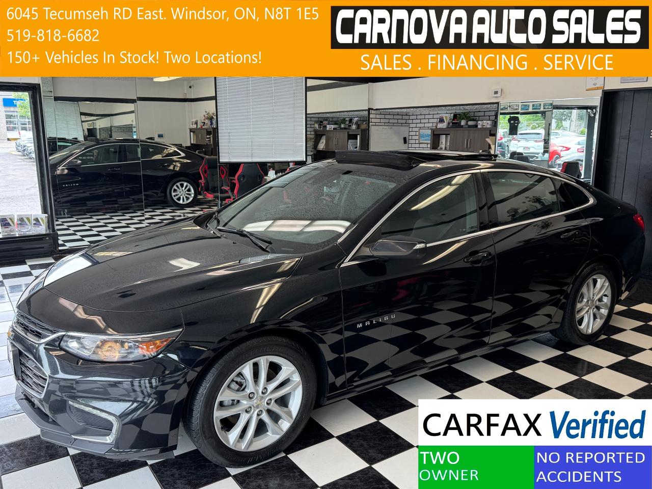 Used 2017 Chevrolet Malibu LT+Roof+Blind Spot+Collision Alert+CLEAN CARFAX for sale in Windsor, ON