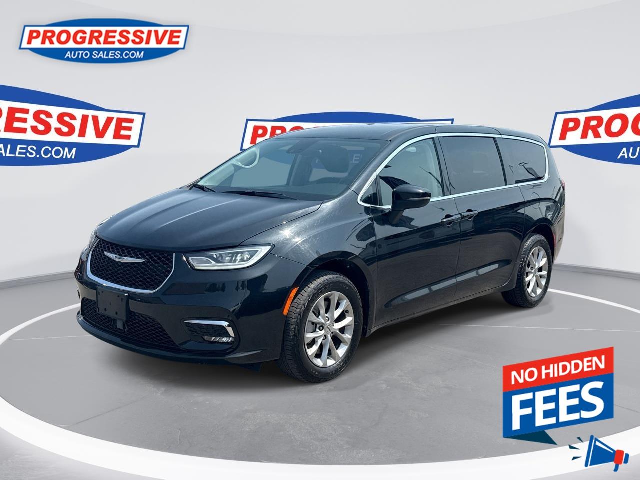 <b>Apple CarPlay,  Android Auto,  360 Camera,  Synthetic Leather Seats,  Heated Seats!</b><br> <br>    This stylish Chrysler Pacifica is hands-down the ultimate family vehicle, with upscale features and tons of flexibility. This  2023 Chrysler Pacifica is for sale today. <br> <br>Designed for the family on the go, this 2023 Chrysler Pacifica is loaded with clever and luxurious features that will make it feel like a second home on the road. Far more than your moms old minivan, this stunning Pacifica will feel modern, sleek, and cool enough to still impress your neighbors. If you need a minivan for your growing family, but still want something that feels like a luxury sedan, then this Pacifica is designed just for you.This  van has 122,300 kms. Its  black in colour  . It has a 9 speed automatic transmission and is powered by a  smooth engine. <br> <br> Our Pacificas trim level is Touring L. This Pacifica Touring L steps things up with Caprice synthetic leather upholstery, Apple CarPlay and Android Auto connectivity, USB mobile projection and an 360 camera system, along with great standard features like power sliding doors, heated and power-adjustable front seats with lumbar support and cushion tilt, 2nd row captains chairs with 60-40 split bench 3rd row seats, a heated TechnoLeather leatherette steering wheel, adaptive cruise control, proximity keyless entry with remote engine start, and a power tailgate for rear cargo access. Additional features also include a 10.1-inch infotainment screen powered by Uconnect 5, dual-zone front climate control, blind spot detection, Park Assist rear parking sensors, lane keeping assist with lane departure warning, and forward collision warning with active braking. This vehicle has been upgraded with the following features: Apple Carplay,  Android Auto,  360 Camera,  Synthetic Leather Seats,  Heated Seats,  Heated Steering Wheel,  Power Liftgate. <br> To view the original window sticker for this vehicle view this <a href=http://www.chrysler.com/hostd/windowsticker/getWindowStickerPdf.do?vin=2C4RC3BGXPR565754 target=_blank>http://www.chrysler.com/hostd/windowsticker/getWindowStickerPdf.do?vin=2C4RC3BGXPR565754</a>. <br/><br> <br>To apply right now for financing use this link : <a href=https://www.progressiveautosales.com/credit-application/ target=_blank>https://www.progressiveautosales.com/credit-application/</a><br><br> <br/><br><br> Progressive Auto Sales provides you with the all the tools you need to find and purchase a used vehicle that meets your needs and exceeds your expectations. Our Sarnia used car dealership carries a wide range of makes and models for exceptionally low prices due to our extensive network of Canadian, Ontario and Sarnia used car dealerships, leasing companies and auction groups. </br>

<br> Our dealership wouldnt be where we are today without the great people in Sarnia and surrounding areas. If you have any questions about our services, please feel free to ask any one of our staff. If you want to visit our dealership, you can also find our hours of operation and location information on our Contact page. </br> o~o