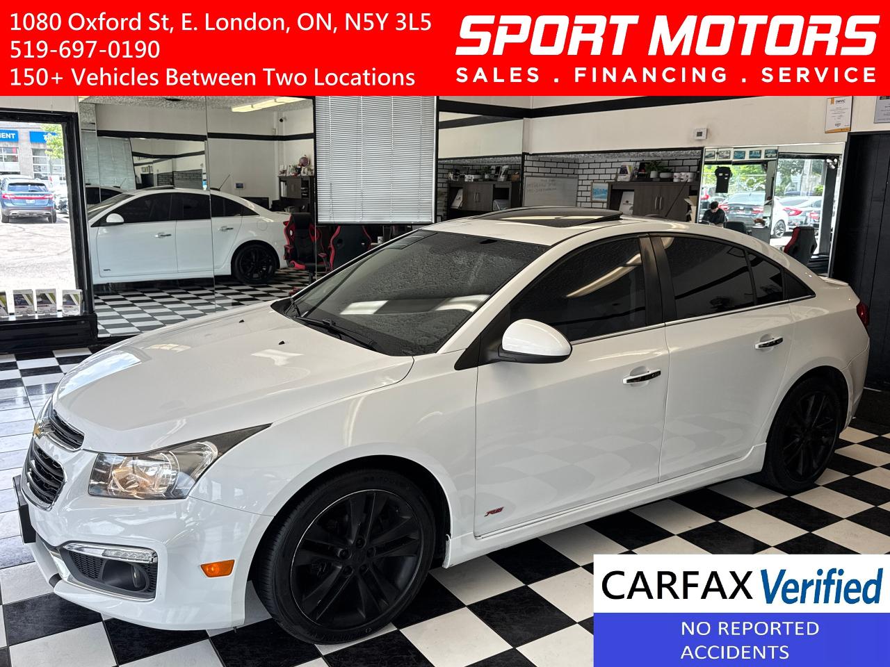2016 Chevrolet Cruze LTZ+New Tires+Roof+BSM+GPS+CLEAN CARFAX