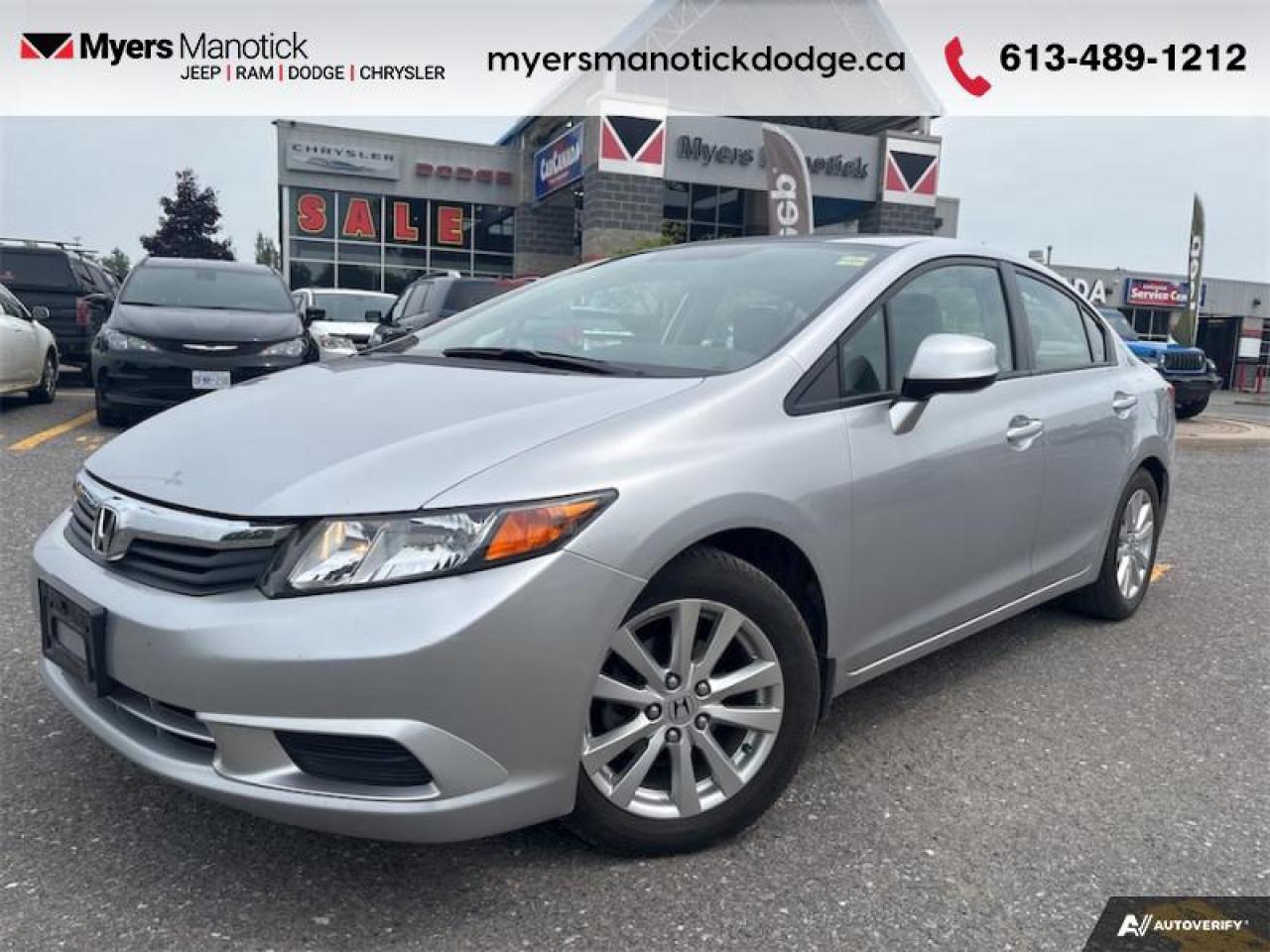 Used 2012 Honda Civic Sedan EX  - Sunroof -  Bluetooth for sale in Ottawa, ON