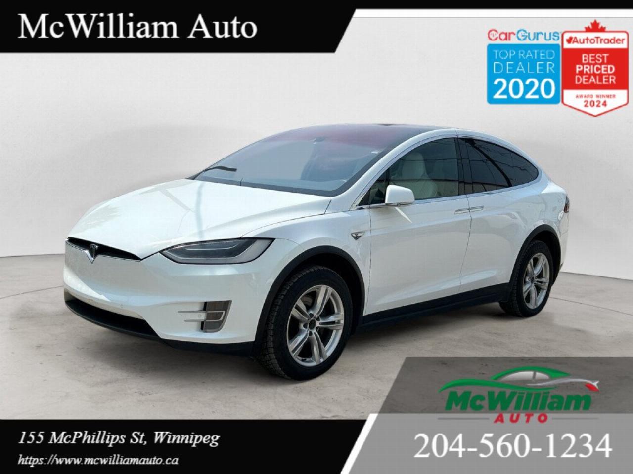 Used 2016 Tesla Model X 75D |GULL WING DOORS|3RD ROW SEATING|STUNNING WHITE INTERIOR| for sale in Winnipeg, MB