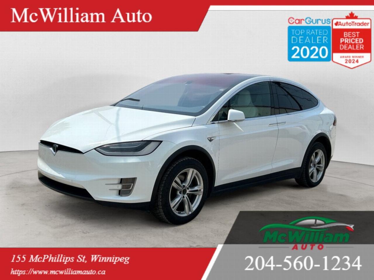 Used 2016 Tesla Model X 75D |FALCON WING DOORS|3RD ROW SEATING|STUNNING WHITE INTERIOR| for sale in Winnipeg, MB