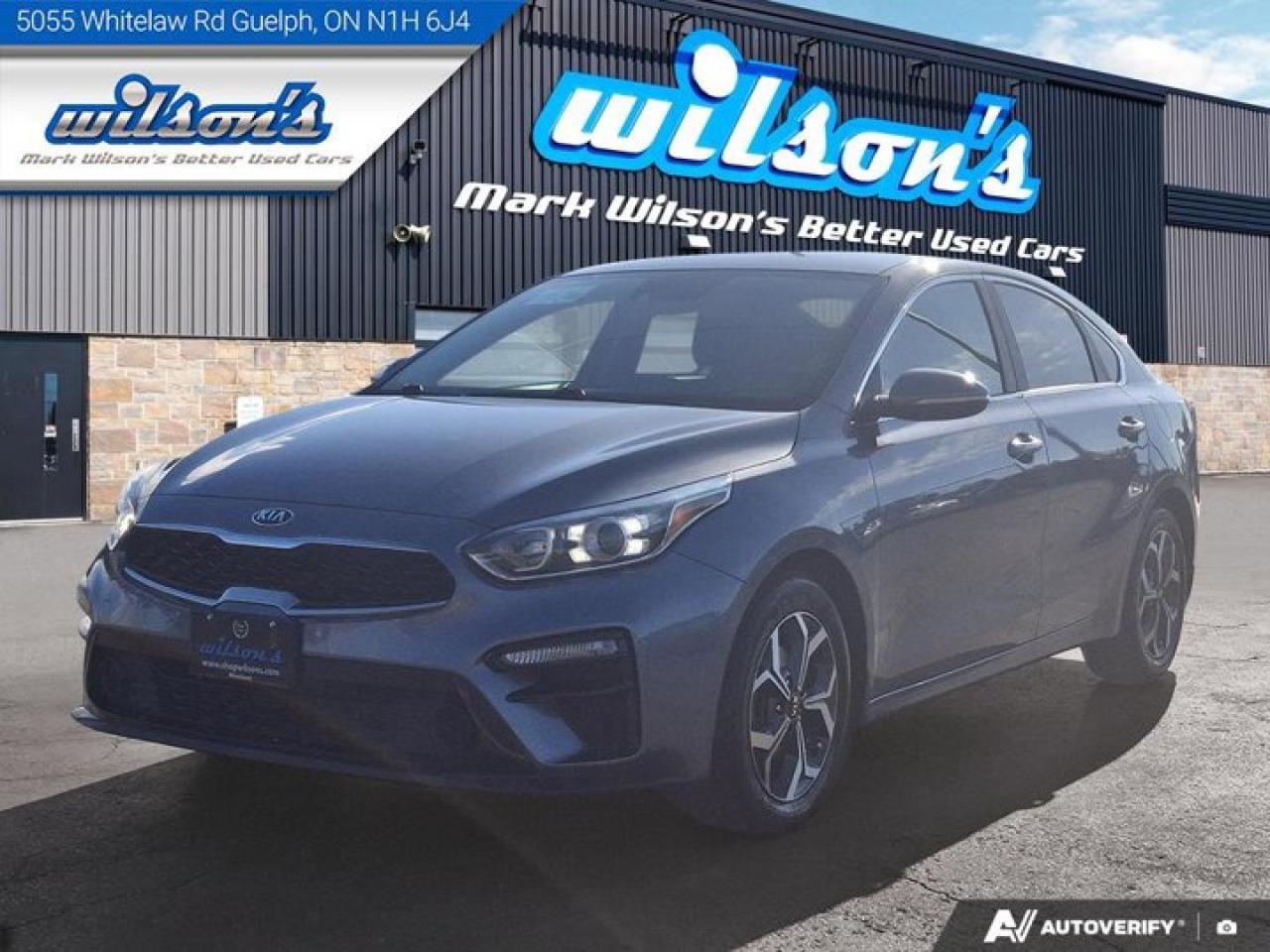 Check out this certified 2020 Kia Forte EX | Heated Wheel + Seats | CarPlay + Android | Rear Camera | Alloy Wheels | and more!. Its Automatic transmission and 2.0 L engine will keep you going. This Kia Forte comes equipped with these options: Reverse Camera, Heated Steering Wheel, Air Conditioning, Bluetooth, Heated Seats, Tilt Steering Wheel, Steering Radio Controls, Power Windows, Power Locks, and Cruise Control. Test drive this vehicle at Mark Wilsons Better Used Cars, 5055 Whitelaw Road, Guelph, ON N1H 6J4.60+ years of World Class Service!500+ Live Market Priced VEHICLES! ONE MASSIVE LOCATION!Free Local Delivery Available!FINANCING! - Better than bank rates! 6 Months No Payments available on approved credit OAC. Zero Down Available. We have expert licensed credit specialists to secure the best possible rate for you and keep you on budget ! We are your financing broker, let us do all the leg work on your behalf! Click the RED Apply for Financing button to the right to get started or drop in today!BAD CREDIT APPROVED HERE! - You dont need perfect credit to get a vehicle loan at Mark Wilsons Better Used Cars! We have a dedicated licensed team of credit rebuilding experts on hand to help you get the car of your dreams!WE LOVE TRADE-INS! - Top dollar trade-in values!SELL us your car even if you dont buy ours! HISTORY: Free Carfax report included.Certification included! No shady fees for safety!EXTENDED WARRANTY: Available30 DAY WARRANTY INCLUDED: 30 Days, or 3,000 km (mechanical items only). No Claim Limit (abuse not covered)5 Day Exchange Privilege! *(Some conditions apply)CASH PRICES SHOWN: Excluding HST and Licensing Fees.2019 - 2024 vehicles may be daily rentals. Please inquire with your Salesperson.