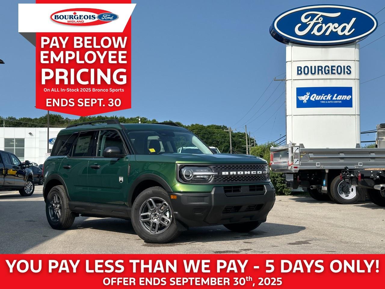 New 2025 Ford Bronco Sport Big Bend 4x4 for sale in Midland, ON