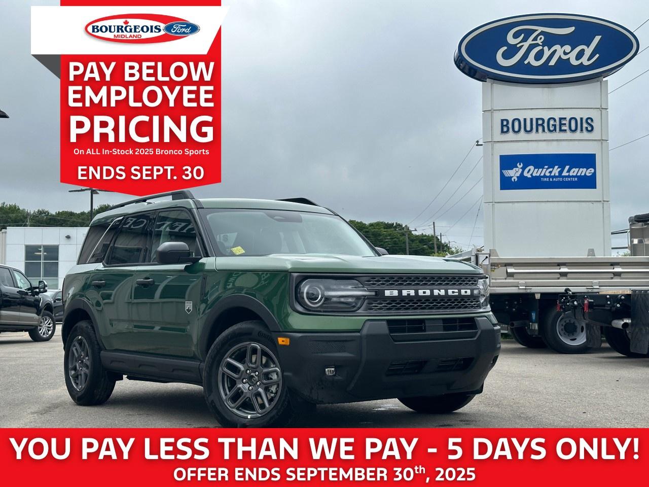 New 2025 Ford Bronco Sport Big Bend 4x4 for sale in Midland, ON