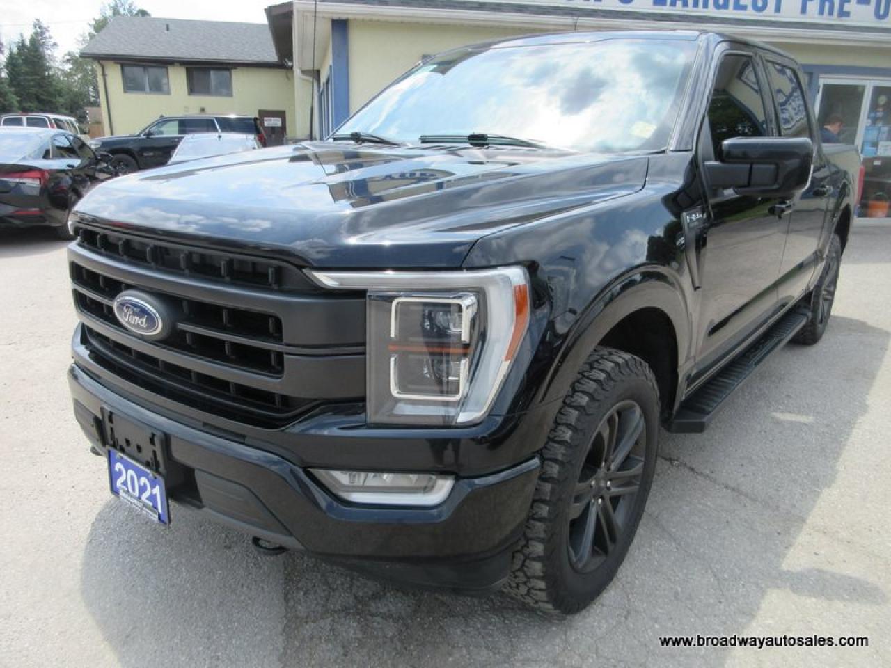 2021 Ford F-150 LOADED LARIAT-VERSION 5 PASSENGER 3.5L - ECO-BOOST.. 4X4.. CREW-CAB.. SHORTY.. NAVIGATION.. SUNROOF.. LEATHER.. HEATED/AC SEATS.. POWER PEDALS..