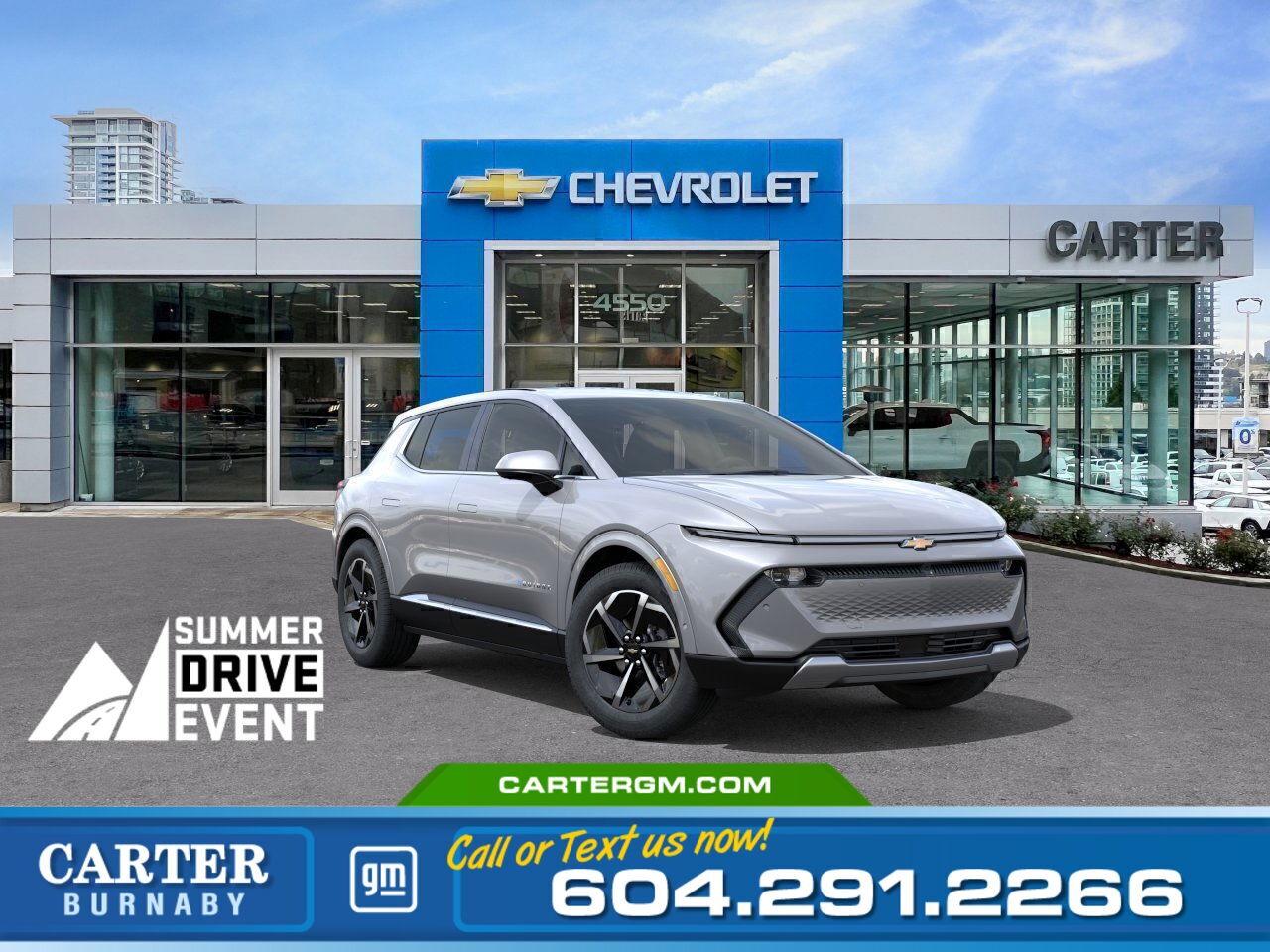 Discover smart-electric driving in the 2025 Chevrolet Equinox EV LT. Enjoy seamless control with Remote Start via smartphone, an 11" digital Driver Information Centre, and Google Automotive Services capability. Safety comes standard with Reverse Automatic Braking, Blind Zone Steering Assist, Side Bicyclist Alert, enhanced Traffic Sign Recognition, Rear Cross Traffic and Pedestrian Braking so youre protected from every angle.  Come take it for a test drive today and experience all this stylish vehicle has to offer!