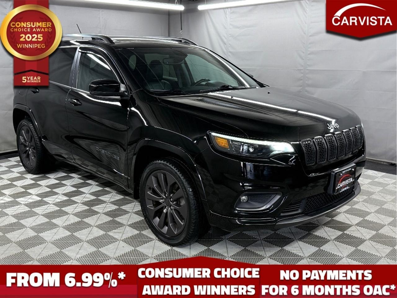 LEATHER HEATED SEATS/STEERING WHEEL, PANORAMIC SUNROOF, NAVIGATION, REVERSE CAMERA, ANDROID/APPLE CARPLAY, BLUETOOTH HANDSFREE, DUAL CLIMATE CONTROLS, REMOTE START, POWER LIFTGATE, NO ACCIDENTS, LOW KM

This 2020 Jeep Cherokee High Altitude 4x4 combines upscale comfort, advanced technology, and legendary off-road capability into one striking package. Powered by a responsive and efficient 2.0L turbo charged engine, it delivers smooth highway performance while being fully equipped to handle challenging terrain with Jeeps renowned 4x4 system. The exterior stands out with its bold styling, gloss black accents, premium 19 inch granite crystal wheels, LED lighting, and a commanding stance.

Inside, the High Altitude offers a refined atmosphere with premium leather trimmed seats, heated front seats and steering wheel, dual zone climate control, and a panoramic sunroof that brightens the cabin. Stay connected with the Uconnect infotainment system featuring a large touchscreen, navigation, Bluetooth handsfree, Apple CarPlay, and Android Auto. Safety and convenience are covered with a rearview camera, remote start, blind spot monitoring, and rear cross traffic alert.

With no accident history, a well maintained record, and Jeeps signature capability, this Cherokee High Altitude 4x4 is the ideal SUV for drivers who want rugged performance without sacrificing luxury or style.

5 years running, consecutive receivers of the prestigious Consumer Choice Award in 2021, 2022, 2023, 2024 and 2025! Low rate dealer arranged financing available! 
At Carvista we offer a unique buying experience, with no deceiving finance gimmicks and trades are welcome but not required! Carvista is a family operated business that has been in business for over 25 years, and has earned a A+ BBB Accreditation and outstanding consumer accolades. Offering 175 quality pre-owned vehicles, all are certified and Carfax verified, most with remaining factory warranty and a modern facility located on Winnipegs Regent Ave strip. We welcome you to visit us at 1201 Regent Ave W, at Carvista, and drive away in a like new vehicle for less. In many cases we can offer no payments for 6 months! Dont let your trade or credit stop you, we accept any kind, any time. CARVISTA.CA, "Where the deals are".
 Prices and payments exclude GST OR PST Carvista Inc. 
Dealer Permit # 1211, Category: Used Vehicle 
Please verify all ad details with a Carvista sales person, vehicle may not be exactly as shown.