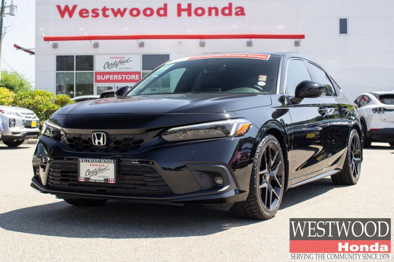 New Price! Recent Arrival! Black 2023 Honda Civic 4D Hatchback Sport Touring Honda Certified FWD CVT 1.5L I4 Turbocharged DOHC 16V LEV3-SULEV30 180hpOne low hassle free pre negotiated price, Black Leather, Apple CarPlay/Android Auto, Brake assist, Electronic Stability Control, Forward collision: Collision Mitigation Braking System (CMBS) + FCW mitigation, Heated Front Seats, Lane departure: Lane Keeping Assist System (LKAS) active, Power moonroof.Westwood Hondas Buy Smart Standard program includes a thorough safety inspection, detailed Car Proof report that shows the history of the car youre buying, 1 year road hazard, 2 months 5000 km powertrain warranty and 6 months tire, brakes, battery, and bulbs. We give you a complete professional detail, full tank of gas and our best low price first which is based on live market pricing to guarantee you tremendous value and a non-stressful, no-haggle experience. And youll get 3 free months of Sirius radio where equipped! Buy your car from home.Just click build your deal to start the process. It is easy 7 day Exchange. $588 admin fee. Westwood Honda DL #31286.