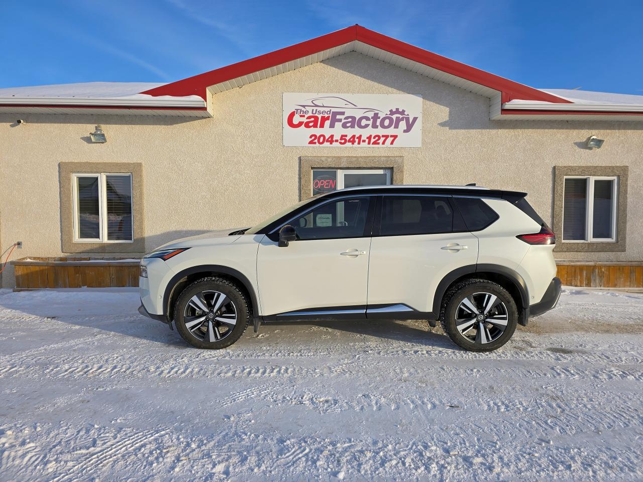 <p data-start=123 data-end=255>&nbsp;</p><p data-start=123 data-end=255><strong data-start=123 data-end=187>🚗 2021 Nissan Rogue Platinum &ndash; Only 60,716 km! 🚗</strong></p><p data-start=123 data-end=255>💰 <strong data-start=193 data-end=255>Top-of-the-Line | Fully Loaded | One Owner | Clean History</strong></p><p data-start=257 data-end=557>Looking for luxury, technology, and reliability in one sleek SUV? Look no further than this <strong data-start=349 data-end=379>2021 Nissan Rogue Platinum</strong>, finished in a stunning Pearl White TriCoat with a Super Black Roof,&nbsp; and loaded with premium features. With <strong data-start=458 data-end=476>only 60,716 km</strong>, this top-tier Rogue is in excellent condition and ready for its next adventure!</p><h3 data-start=559 data-end=578>✅ Key Features:</h3><ul data-start=579 data-end=1148><li data-start=579 data-end=630><p data-start=581 data-end=630><strong data-start=581 data-end=607>2.5L 4-Cylinder Engine</strong> &ndash; Smooth and efficient</p></li><li data-start=579 data-end=630><strong>Brand New All-weather Tires&nbsp;</strong></li><li data-start=631 data-end=690><p data-start=633 data-end=690><strong data-start=633 data-end=658>All-Wheel Drive (AWD)</strong> &ndash; Confident handling year-round</p></li><li data-start=691 data-end=736><p data-start=693 data-end=736><strong data-start=693 data-end=715>Panoramic Moonroof</strong> &ndash; Open up to the sky</p></li><li data-start=737 data-end=808><p data-start=739 data-end=808><strong data-start=739 data-end=773>ProPILOT Assist with Navi-link</strong> &ndash; Semi-autonomous driving features</p></li><li data-start=809 data-end=891><p data-start=811 data-end=891><strong data-start=811 data-end=839>Quilted Leather Interior</strong> &ndash; Heated front & rear seats + heated steering wheel</p></li><li data-start=892 data-end=965><p data-start=894 data-end=965><strong data-start=894 data-end=934>Digital Dashboard & Heads-Up Display</strong> &ndash; Stay informed and in control</p></li><li data-start=966 data-end=1029><p data-start=968 data-end=1029><strong data-start=968 data-end=998>Bose&reg; Premium Audio System</strong> &ndash; Crisp, concert-quality sound</p></li><li data-start=1030 data-end=1107><p data-start=1032 data-end=1107><strong data-start=1032 data-end=1107>12.3&rdquo; Touchscreen with Navigation & Wireless Apple CarPlay/Android Auto</strong></p></li><li data-start=1108 data-end=1148><p data-start=1110 data-end=1148><strong data-start=1110 data-end=1128>Power Tailgate</strong> &ndash; Hands-free access</p></li></ul><h3 data-start=1150 data-end=1179>📋 Additional Highlights:</h3><ul data-start=1180 data-end=1291><li data-start=1180 data-end=1200><p data-start=1182 data-end=1200><strong>Did we mention Only 60,716</strong><strong data-start=1187 data-end=1200>&nbsp;km&nbsp;</strong></p></li><li data-start=1201 data-end=1219><p data-start=1203 data-end=1219><strong data-start=1203 data-end=1219>No accidents</strong></p></li><li data-start=1220 data-end=1241><p data-start=1222 data-end=1241><strong data-start=1222 data-end=1241>One local owner</strong></p></li></ul><h3 data-start=1293 data-end=1317>💵 Priced to sell!</h3><p data-start=1318 data-end=1475>Don&rsquo;t miss your chance to own a premium SUV that&rsquo;s as refined as it is capable. Perfect for families, commuters, or anyone wanting comfort and peace of mind.</p><p data-start=1477 data-end=1627>📞 <strong data-start=1480 data-end=1500>Contact us today</strong> to schedule a test drive (204)-541-1277</p><p data-start=1477 data-end=1627>📆 Financing & Trade-Ins Available!</p><p>We offer on -the- spot financing; we finance everyone !</p><p>Several Warranty Options Available,</p><p>All our vehicles come with a Manitoba safety.</p><p>Proud members of The Manitoba Used Car Dealer Association as well as the Manitoba Chamber of Commerce.</p><p>All payments, and prices, are plus applicable taxes. The Used Car Factorys Dealers permit is #4821</p>