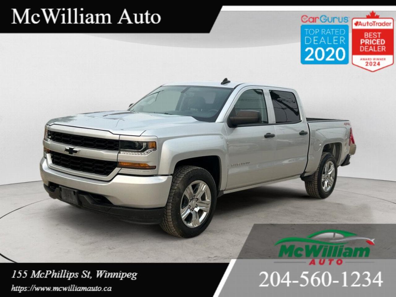 Used 2018 Chevrolet Silverado 1500 4WD Crew Cab 143.5 Custom for sale in Winnipeg, MB