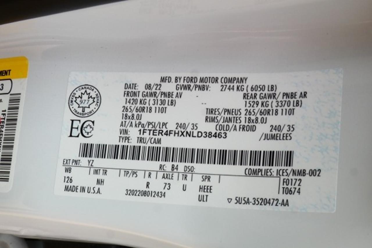 2022 Ford Ranger LARIAT FX4 w/Htd Leather, NAV, BUC - Photo #22