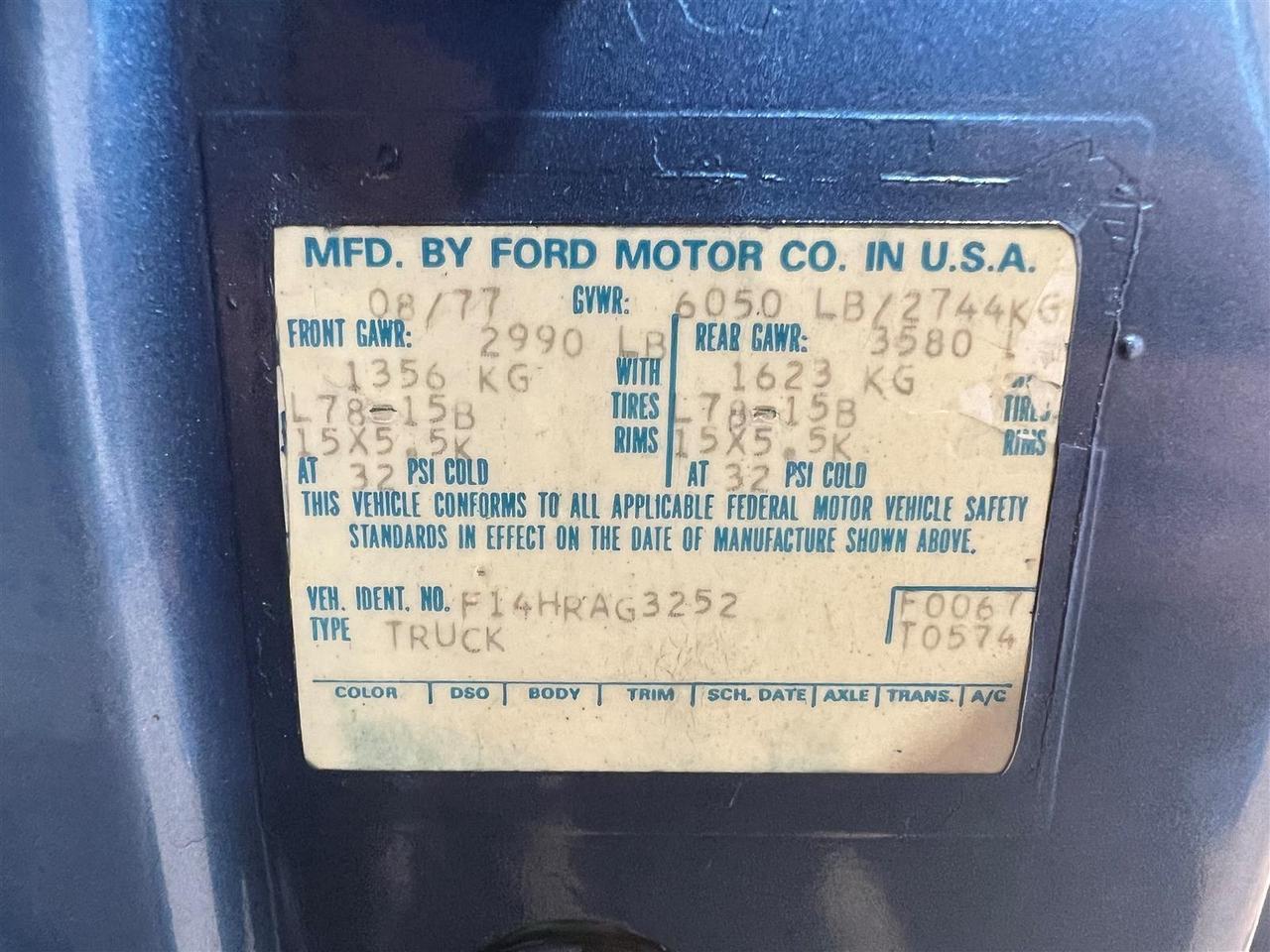 1978 Ford F-150 Custom Cab | Air Conditioning Photo