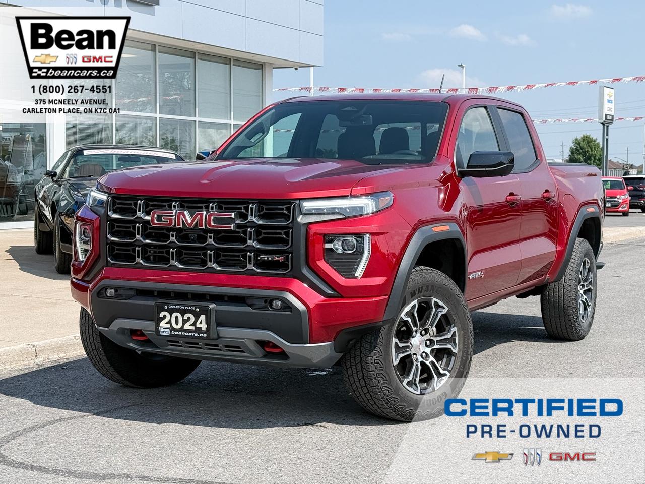 2024 GMC Canyon 2.7L 4CYL AT4 4X4 WITH OEM 2" FACTORY LIFT, HEATED LEATHER SEATS, HEATED STEERING WHEEL, REMOTE VEHICLE START, TRAILER BRAKE CONTROLLER Photo