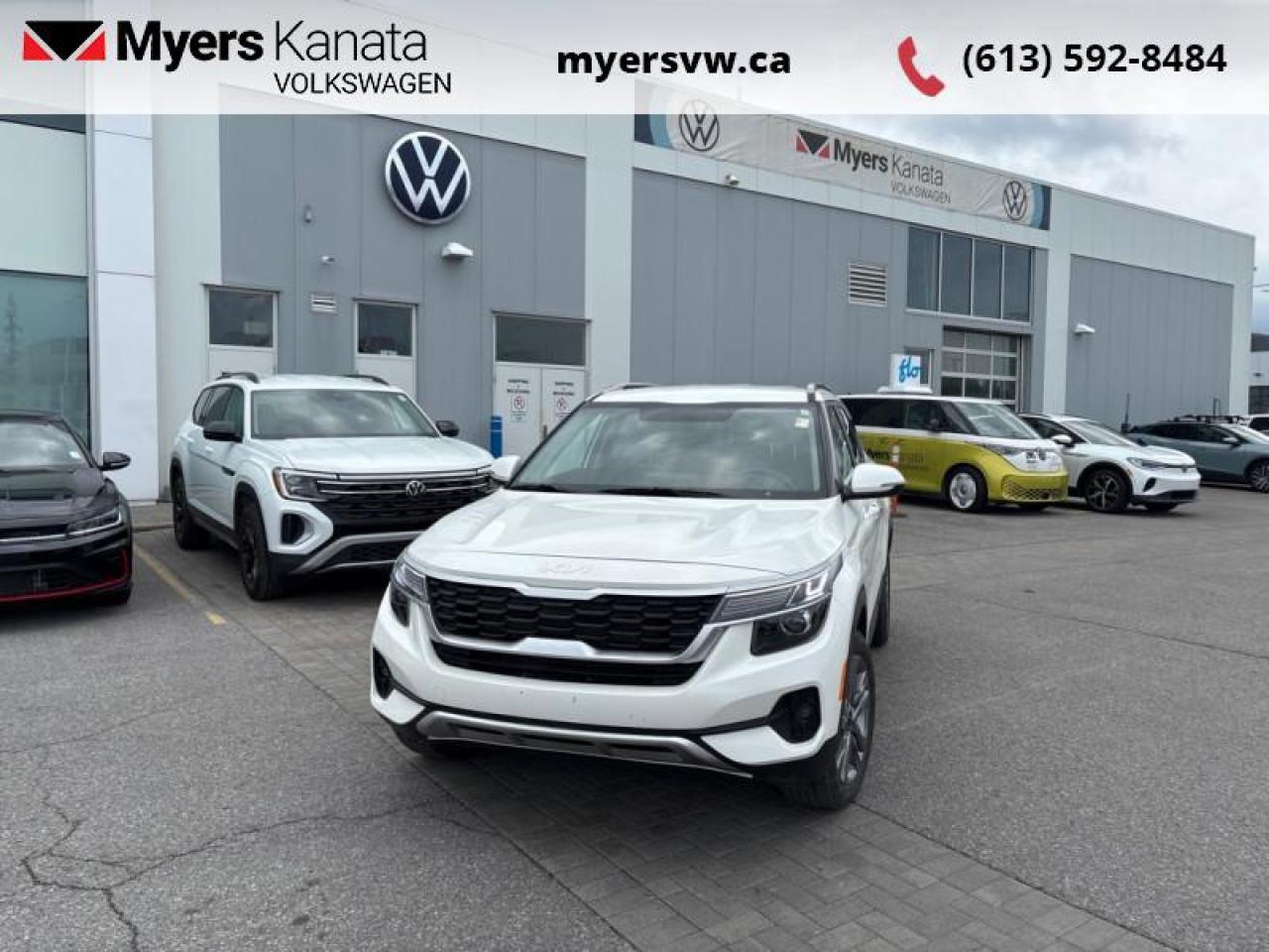 <b>Low Mileage, Heated Seats,  Apple CarPlay,  Android Auto,  Blind Spot Detection,  Proximity Key!</b><br> <br>  Compare at $26779 - Our Price is just $25999! <br> <br>   Whether you need a rugged and ready compact or a capable and fun family car, this 2022 Kia Seltos is ready to fill the role. This  2022 Kia Seltos is fresh on our lot in Kanata. <br> <br>In a world of subcompact SUVs it gets harder and harder to stand out, but this truly unique Kia Seltos manages to make an impact without venturing too far from conventional style. Full of rugged and ready capability, you can rest assured that this Kia Seltos is ready for your next adventure, but that capability doesnt come at the sacrifice of on road comfort. This Kia Seltos is the new face of adventure in a world of sameness.This low mileage  SUV has just 25,235 kms. Its  onyx in colour  and is completely accident free based on the <a href=https://vhr.carfax.ca/?id=/vUzQNuRg+yKdE91r4S6v716zhCKp2UK target=_blank>CARFAX Report</a> . It has an automatic transmission and is powered by a  146HP 2.0L 4 Cylinder Engine. <br> <br> Our Seltoss trim level is LX. This Seltos LX provides your family with comfort and safety with modern features such as Android Auto and Apple CarPlay, heated seats, remote keyless entry, remote cargo access, blind spot warning, and rear cross traffic alert. It also comes with  a driver selectable transmission, alloy wheels, automatic headlamps, and fog lamps.  This vehicle has been upgraded with the following features: Heated Seats,  Apple Carplay,  Android Auto,  Blind Spot Detection,  Proximity Key,  Rear Camera. <br> <br>To apply right now for financing use this link : <a href=https://www.myersvw.ca/en/form/new/financing-request-step-1/44 target=_blank>https://www.myersvw.ca/en/form/new/financing-request-step-1/44</a><br><br> <br/><br>Backed by Myers Exclusive NO Charge Engine/Transmission for life program lends itself for your peace of mind and you can buy with confidence. Call one of our experienced Sales Representatives today and book your very own test drive! Why buy from us? Move with the Myers Automotive Group since 1942! We take all trade-ins - Appraisers on site - Full safety inspection including e-testing and professional detailing prior delivery! <br><br>*LIFETIME ENGINE TRANSMISSION WARRANTY NOT AVAILABLE ON VEHICLES MARKED AS-IS, VEHICLES WITH KMS EXCEEDING 140,000KM, VEHICLES 8 YEARS & OLDER, OR HIGHLINE BRAND VEHICLES (eg.BMW, INFINITI, CADILLAC, LEXUS...). FINANCING OPTIONS NOT AVAILABLE ON VEHICLES MARKED AS-IS OR AS-TRADED.<br> Come by and check out our fleet of 40+ used cars and trucks and 50+ new cars and trucks for sale in Kanata.  o~o