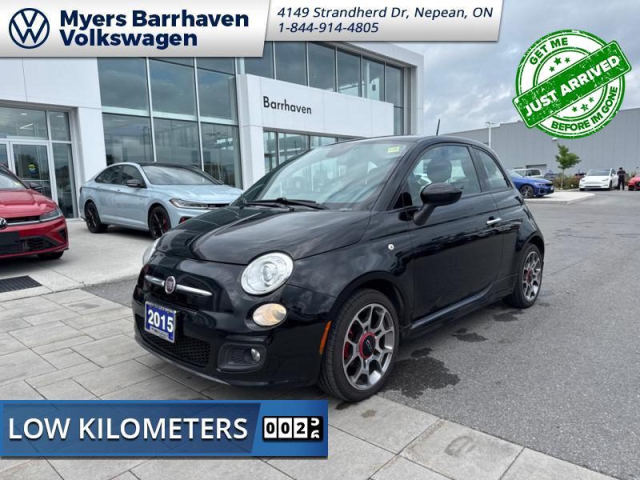 <b>Low Mileage, Premium Sound Package,  Blue&me,  Fog Lamps,  Aluminum Wheels,  !</b><br> <br>    Classy, Italian and engineered to provide a sporty feedback. The 2015 Fiat 500 will bring a smile to your face while keeping the running cost down to a minimum. This  2015 FIAT 500 is fresh on our lot in Nepean. <br> <br>The 2015 Fiat 500 can definitely be labeled as a refined small city car thats full of life and excitement. The interesting yet impressive styling inside and out can definitely confirm this. While many buy it for the fact that it is a small and fun car, it has really become a serious vehicle since its reboot. This  hatchback has 84,166 kms. Its  black in colour  and is completely accident free based on the <a href=https://vhr.carfax.ca/?id=WSc8CeGruL7ovJMYCdo1NYPzJoOLbgmS target=_blank>CARFAX Report</a> . It has an automatic transmission and is powered by a   1.4L 4 Cylinder Engine.  It may have some remaining factory warranty, please check with dealer for details.  This vehicle has been upgraded with the following features: Premium Sound Package,  Blue&me,  Fog Lamps,  Aluminum Wheels,  . <br> To view the original window sticker for this vehicle view this <a href=http://www.chrysler.com/hostd/windowsticker/getWindowStickerPdf.do?vin=3C3CFFBR0FT500699 target=_blank>http://www.chrysler.com/hostd/windowsticker/getWindowStickerPdf.do?vin=3C3CFFBR0FT500699</a>. <br/><br> <br>To apply right now for financing use this link : <a href=https://www.barrhavenvw.ca/en/form/new/financing-request-step-1/44 target=_blank>https://www.barrhavenvw.ca/en/form/new/financing-request-step-1/44</a><br><br> <br/><br> Buy this vehicle now for the lowest bi-weekly payment of <b>$116.80</b> with $0 down for 48 months @ 9.99% APR O.A.C. ((Plus applicable taxes and fees - Some conditions apply to get approved at the mentioned rate)     ).  See dealer for details. <br> <br>We are your premier Volkswagen dealership in the region. If youre looking for a new Volkswagen or a car, check out Barrhaven Volkswagens new, pre-owned, and certified pre-owned Volkswagen inventories. We have the complete lineup of new Volkswagen vehicles in stock like the GTI, Golf R, Jetta, Tiguan, Atlas Cross Sport, Volkswagen ID.4 electric vehicle, and Atlas. If you cant find the Volkswagen model youre looking for in the colour that you want, feel free to contact us and well be happy to find it for you. If youre in the market for pre-owned cars, make sure you check out our inventory. If you see a car that you like, contact 844-914-4805 to schedule a test drive.<br> Come by and check out our fleet of 50+ used cars and trucks and 50+ new cars and trucks for sale in Nepean.  o~o