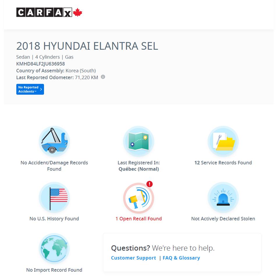 2018 Hyundai Elantra GL Manual+Camera+ApplePlay+Blind Spot+CLEAN CARFAX Photo