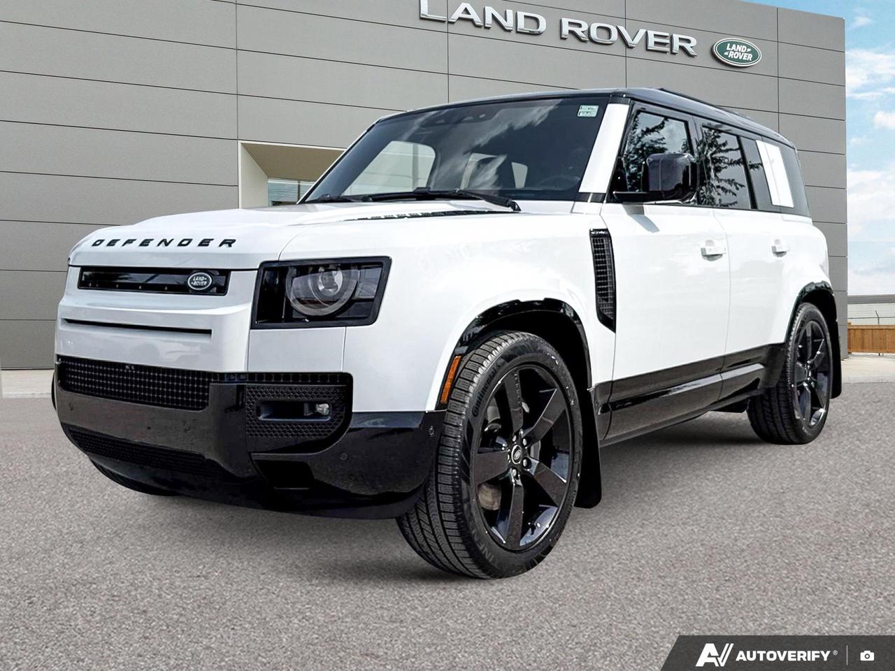 Bold by nature, the 2025 Defender 110 P400 X-Dynamic SE blends rugged capability with elevated style. Finished in Fuji White with Ebony Windsor leather, Black Exterior Pack, and 22-inch gloss black wheels, its built to conquer in absolute comfort.
Experience the future of off-road luxury with the 2025 Land Rover Defender X-Dynamic SE. This cutting-edge SUV combines advanced technology with rugged capability, perfect for the adventurous spirit seeking comfort and style.

- Advanced 3.0L I6 MHEV Turbo & Electric Supercharged engine
- Adaptive Cruise Control with Stop and Go for effortless journeys
- Meridian Surround Sound System with 11.4 touchscreen
- All-Terrain Tires and Air Suspension Pack for ultimate versatility
- Clearsight Interior Rear View Mirror for enhanced visibility
- Head-Up Display for easy information access
- Refrigerated Centre Console for on-the-go refreshments

Ready to elevate your driving experience? Reserve your 2025 Land Rover Defender X-Dynamic SE today or book a test drive to feel the power and luxury firsthand. Our team at Land Rover Winnipeg is here to answer any questions and guide you through the purchase process. Dont miss this opportunity to own the pinnacle of SUV engineering.
At Land Rover Winnipeg, we dont just sell vehicles; we deliver an exceptional ownership experience with your new Land Rover:

- Exclusive Perks: Enjoy on-brand loaners and rental vehicles during your scheduled service appointments.

- Convenience at Your Door: Benefit from our Land Rover Valet concierge service for hassle-free vehicle servicing.

- Keep It Clean: Complimentary washes with every service visit.

- Luxurious Comfort: Visit our state-of-the-art facility with full coffee service and premium amenities.

- Expert Care: Our Land Rover-trained technicians are dedicated to the longevity and performance of your vehicle.

Dont see exactly what youre looking for in our new or pre-owned inventory? Let our team locate it for you!

Visit us today or call for a personalized experience:

Phone: 204-452-8030
Website: winnipeglandrover.com  

Dealer Permit #0112
Dealer permit #0112