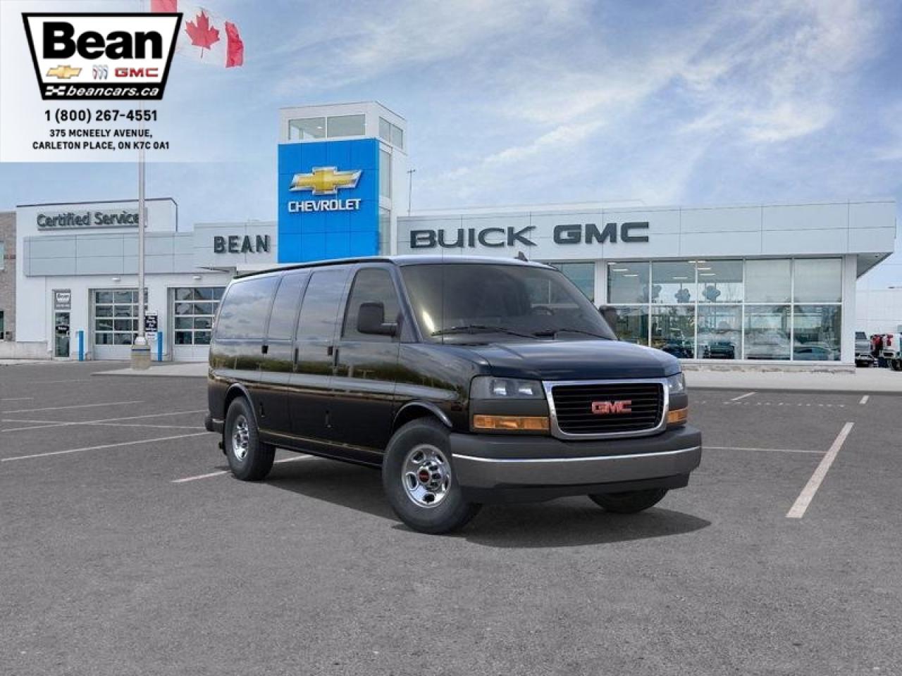 New 2025 GMC Savana 2500 Work Van 4.3L V6, REMOTE START/ENTRY, POWER DRIVER SEAT, AIR CONDITIONING, CRUISE CONTROL, MP3 PLAYER, BLUETOOTH, REAR VISION CAMERA for sale in Carleton Place, ON