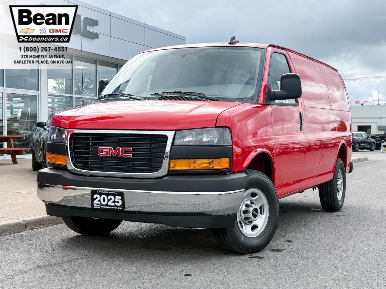 New 2025 GMC Savana 2500 Work Van 4.3L V6, REMOTE START/ENTRY, POWER DRIVER SEAT, AIR CONDITIONING, CRUISE CONTROL, MP3 PLAYER, BLUETOOTH, REAR VISION CAMERA for sale in Carleton Place, ON