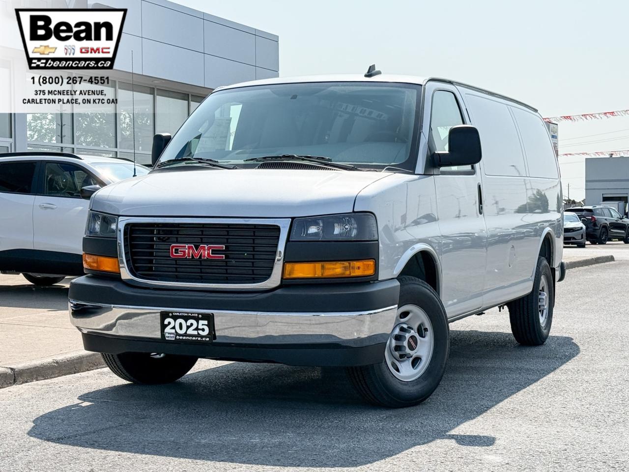 New 2025 GMC Savana 2500 Work Van 4.3L V6, REMOTE START/ENTRY, POWER DRIVER SEAT, AIR CONDITIONING, CRUISE CONTROL, MP3 PLAYER, BLUETOOTH, REAR VISION CAMERA for sale in Carleton Place, ON
