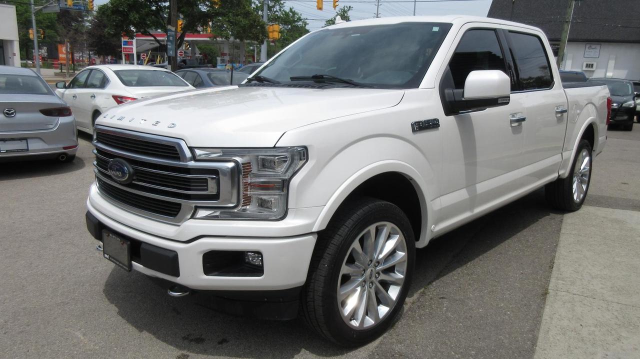 <p>Offered for sale is this meticulously maintained 2018 Ford F-150 Limited, finished in striking White Platinum Metallic Tri-Coat over a rich Navy Pier/Black leather interior. With only 52,900 km, this top-of-the-line Limited trim combines uncompromising luxury, tech, and utility in a half-ton truck.<br><br>Key Features & Options:<br><br>3.5L Ecoboost Twin Turbo Engine<br>10-Speed SelectShift Automatic Transmission<br>22 Polished Aluminum Wheels wrapped in new P275/45R-22 All-Season tires<br>3.55 Electronic Locking Rear Axle<br>Spray-In Bed Liner + BoxLink Cargo System<br>Power Deployable Running Boards<br>Tailgate Remote Release + LED Bed Lighting<br>Trailer Tow Package + Integrated Brake Controller<br>36-Gallon (136L) Extended Range Fuel Tank<br><br>Interior Luxury & Tech:<br><br>Heated & Cooled Premium Leather Bucket Seats (Driver Memory, Power Adjustable)<br>Heated Rear Seats<br>Dual-Zone Electronic Climate Control<br>B&O Play Premium Audio System<br>SYNC&reg; 3 w/ Navigation + SYNC Connect<br>Ambient Interior Lighting<br>Universal Garage Door Opener<br>Remote Start & Keyless Entry w/ Keypad<br>Power Adjustable Pedals<br>All-Weather Floor Mats<br>Leather-Wrapped Steering Wheel & Shift Knob<br><br>Safety & Convenience:<br><br>BLIS&reg; Blind Spot Information System<br>Reverse Camera System<br>LED Headlamps & Taillamps<br>Fog Lamps + Front Tow Hooks<br>Side & Curtain Airbags<br>Roll Stability Control<br>SOS Post-Crash Alert<br>Passive Anti-Theft System<br><br>This F-150 Limited is a fully loaded luxury truck thats ready for both the job site and weekend adventures. It comes with a spray-in bedliner, power running boards, and even a wheel well liner package for extra protection.<br><br>Whether youre towing, commuting, or exploring, this truck offers a seamless combination of power, refinement, and rugged capability.<br><br>Available now with only 52,900 km, Sold certified serious inquiries welcome.</p>
