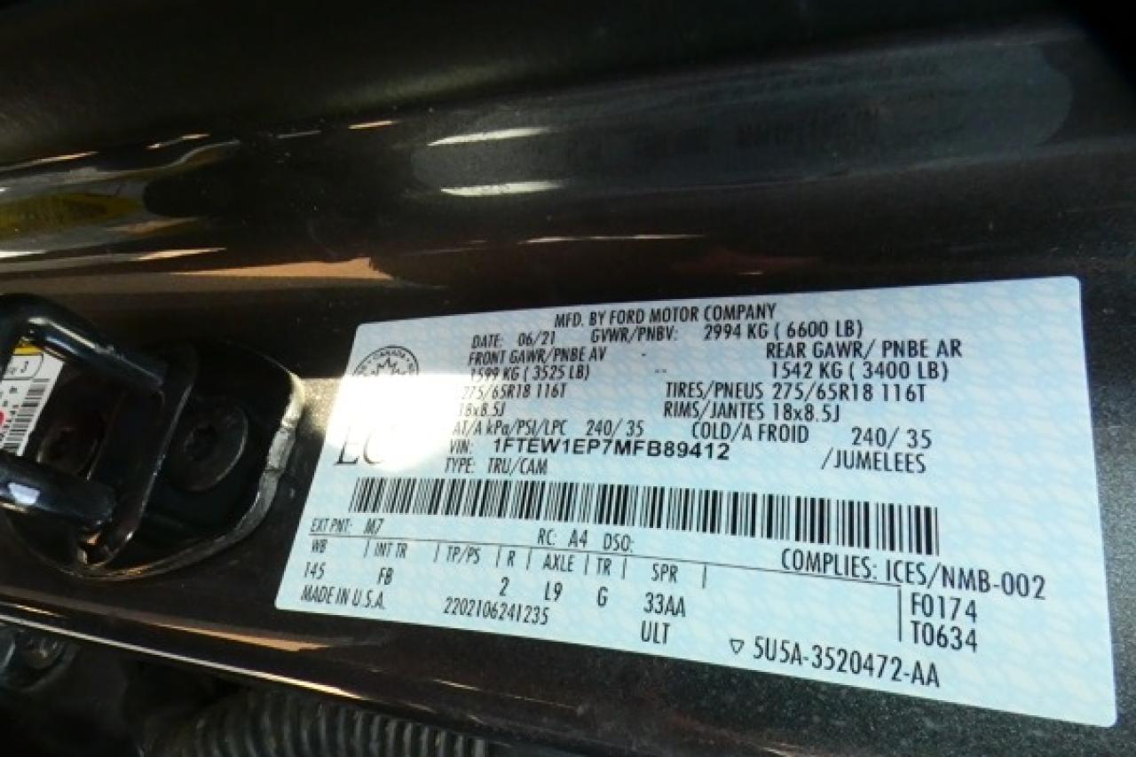 2021 Ford F-150 XLT ecoboost w/Htd cloth, pano S/R, NAV, BUC - Photo #24