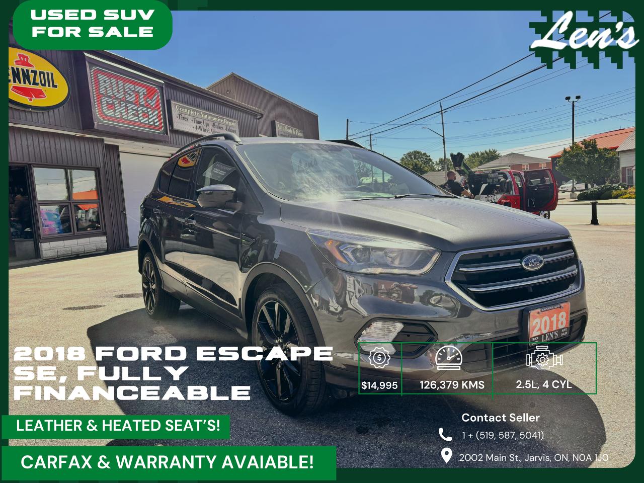 Used 2018 Ford Escape WARRANTY AVAILABLE, FULLY FINANCEABLE! for sale in Jarvis, ON