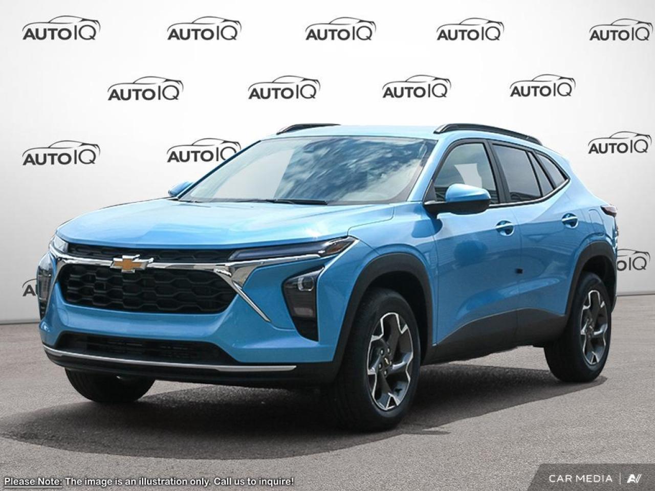 New 2025 Chevrolet Trax Preferred Equipment Group 1LT|MARINA BLUE METALLIC|ECOTEC 1.2L TURBO|, 6-SPD|BLACKOUT PKG,|ALL-WEATHER FLOOR LINERS (DEALER INSTALLED)|BLACK NAMEPLATE (DEALER INSTALLED)|BLACK BOWTIE EMBLEMS, FRONT AN for sale in Tillsonburg, ON