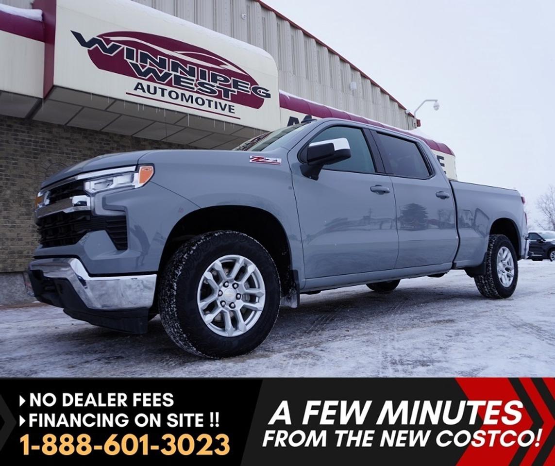 *** Dealer arranged financing on site! Quick, Simple,  no calls or waiting on bank appointments required!! Drive away today ***   NO ADMINISTRATION FEES!!

WOW WHAT A GREAT LOOKING NEAR NEW TRUCK! FINISHED IN A GREAT COLOUR THAT IS HARD TO FIND!! EXCEPTIONALLY CLEAN & VERY SHARP, VERY WELL EQUIPPED AND HARD TO FIND WITH THE 6.5 FT BOX, NEW GENERATION 2024 CHEVROLET SILVERADO 1500 CREW CAB LT2 PREMIUM WITH Z71 OFF ROAD 4X4 PKG, FULLY LOADED WITH OPTIONS INCLUDING BUCKETS/CONSOLE, HEATED SEATS AND WHEEL, DRIVER ALERT / SAFETY PACKAGE AND SO MUCH MORE. VERY CLEAN WESTERN CANADIAN TRUCK WITH A PERFECT WELL CARED FOR HISTORY WITH THE BIG NEW DASH! WHAT A NICE TRUCK, CLEAN & READY TO GO!! 

- 5.3L V-8 VVT DI with Active Fuel Management (producing 355 HP and 383 lbs of pulling torque) 
- New Gen 10 Speed automatic with Sport, Off-Road, and Trailer Tow modes
- Auto 4X4 with 2 stage transfer case (includes AWD) 
- Auto locking rear diff:  3.23 ratio
- ELECTRONIC STABILITY CONTROL SYSTEM
- TRACTION CONTROL
- TRAILER  SWAY CTRL & HILL START ASSIST
- Chrome Dual Exhaust
- Power Heated 5 Passenger seating (Sport Bucket seats with full center console) 
- CONSOLE WITH WIRELESS CHARGING
- Heated Steering wheel 
- Dual Zone Auto climate control 
- The New Huge 13.4"  COLOUR TOUCH SCREEN PREMIUM MULTI MEDIA INFOTAINMENT SYSTEM
- GOOGLE BUILT-IN COMPATIBILITY
- WIRELESS ANDROID AUTO & WIRELESS APPLE CARPLAY 
- WI-FI HOTSPOT CAPABLE
- SIRIUS/XM RADIO CAPABLE
- Bluetooth for media and phone  
- Blue tooth keys with push button start 
- Back up camera 
- Rear park-assist 
- Factory remote starter 
- The New Huge 12.3" DIGITAL DRIVER INFORMATION CENTER
- GM Full Cover All Weather floor Mats
- CHEVY SAFETY ASSIST
- AUTOMATIC EMERGENCY BRAKING
- FORWARD COLLISION ALERT
- FRONT PEDESTRIAN BRAKING
- LANE KEEP ASSIST W/LANE  DEPARTURE WARNING
- FOLLOWING DISTANCE INDICATOR
- INTELLIBEAM-AUTO HIGH BEAM
- HD REAR VISION CAMERA
- Chrome appearance package 
- Z71 OFF-ROAD PACKAGE
- OFF-ROAD SUSPENSION
- SKID PLATES
- HILL DESCENT CONTROL
- Factory Tow Package with factory brake controller 
- TRAILERING PACKAGE WITH  HITCH GUIDANCE
- Remote deployable Tailgate
- Factory spray in Box liner
- Factory 18-inch Sport wheels 
- Read below for more info... 

HUGE VALUE!! GREAT COLOUR & HARD TO FIND!! EXCEPTIONALLY WELL EQUIPPED WITH THE ALL NEW AMAZING DASH AND INFOTAINMENT SYSTEM & THE HARD TO FIND 6.5FT BOX!! VERY CLEAN & VERY WELL CARED FOR WESTERN CANADIAN HWY DRIVEN TRUCK WITH A PERFECT HISTORY AT A GREAT PRICE POINT! THIS ONE HAS ALL THE NICE OPTIONS AND MORE INCLUDING THE ALL NEW AMAZING DASH AND INFOTAINMENT SYSTEM. Ready for all your work or pleasure needs this New Generation 2024 CHEVROLET SILVERADO 1500 CREW CAB LT2 PREMIUM WITH Z71 OFF ROAD 4X4 PKG is extra sharp in all respects and is equipped with the 5.3L V-8 VVT DI with Active Fuel Management (producing 355 HP and 383 lbs of pulling torque) matched to the  New Gen 10 Speed automatic with Sport, Off-Road, and Trailer Tow modes and auto 2-speed 4X4 transfer case with auto mode and terrain management sys, Power Heated 5 Passenger seating (Sport Bucket seats with full center console), CONSOLE WITH WIRELESS CHARGING, tilt and telescoping Heated Steering wheel, air, Cruise, dual zone auto climate control, PW, PL, The New Huge 13.4"  COLOUR TOUCH SCREEN PREMIUM MULTI MEDIA INFOTAINMENT SYSTEM, The New Huge 12.3" DIGITAL DRIVER INFORMATION CENTER, AUX/USB & satellite input, Apple Car Play and Android Auto, 4G LTE Wifi hot spot, GM OnStar, Keyless remote entry & Start, factory remote start, back up camera, rear park assist, Driver Alert / Safety package which included  Forward collision alert, FRONT PEDESTRIAN BRAKING, Low speed auto braking, Lane Keep with lane departure warning, GM Intellibeam head light control and more, chrome appearance package with chrome bumpers and grill, Z71 Off road appearance and suspension package, tinted glass,  factory tow package, factory step bumper, Factory spray in box liner, Sport 18-inch Wheels and so much more! Gorgeous truck in all respects with Pride of ownership very evident. None nicer!! 

Comes with a Manitoba Safety Certification, and we have many Extended Powertrain warranties available on your vehicle purchase up to 10-year coverage (on eligible vehicles see dealer for details). Financing on site with Zero down financing OAC. Trades accepted. View at Winnipeg West Automotive Group, 5195 Portage Ave. (only a couple of minutes past the new Costco) Dealer permit # 6007, Call now 1(888) 601-3023. This Car is located in Winnipeg Manitoba,  however we can have it shipped anywhere in North America relatively inexpensively.
