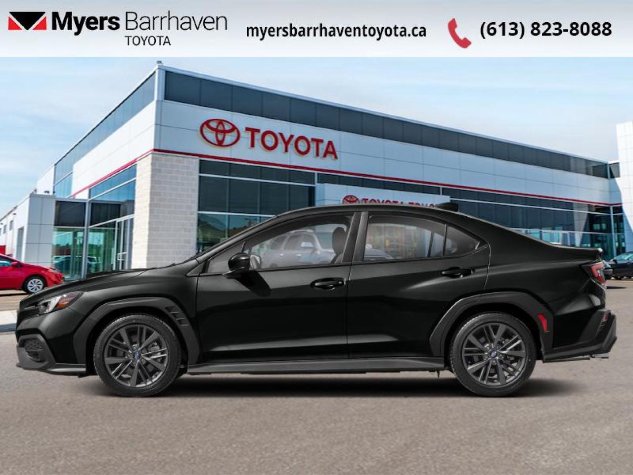 <b>Sport Suspension, Heated Seats, Apple CarPlay, Android Auto, LED Lights, Proximity Key, Rear Camera</b><br> <br>  Compare at $32840 - Our Live Market Price is just $31577! <br> <br>   The Subaru WRX returns for 2023, showcasing a powerful exterior design with incredible motorsport-inspired performance. This  2023 Subaru WRX is fresh on our lot in Ottawa. <br> <br>This 2023 WRX features a wider and more aggressive stance, the iconic hood scoop, substantially flared fenders, and a menacing front grille, with sleeker headlights. The superlative levels of performance are balanced by the practicality of its sedan design, with a spacious and ergonomic interior, a sizeable trunk, extremely comfortable seats, and new infotainment systems for better connectivity and entertainment. Featuring the refined and time-tested full-time all-wheel drive system, the WRX ensures maximum traction on all surface types and takes razor-sharp handling to an entirely new level.This  sedan has 43,635 kms. Its  black in colour  and is completely accident free based on the <a href=https://vhr.carfax.ca/?id=j5EjkEEvmvaA/kJzJl4aUgUXuCwwotkC target=_blank>CARFAX Report</a> . It has a manual transmission and is powered by a  271HP 2.4L 4 Cylinder Engine. <br> <br> Our WRXs trim level is Manual. This practical yet exhilarating sport sedan features sport-tuned suspension with front and rear anti-roll bars, aluminum wheels, LED headlights with automatic high beams, and power-adjustable heated side mirrors. On the inside, this sedan comes standard with heated sport bucket seats, front and rear cupholders, remote keyless entry, and a 7-inch infotainment touchscreen with Apple CarPlay, Android Auto, SiriusXM satellite radio, and a 6-speaker audio system.<br> <br>To apply right now for financing use this link : <a href=https://www.myersbarrhaventoyota.ca/quick-approval/ target=_blank>https://www.myersbarrhaventoyota.ca/quick-approval/</a><br><br> <br/><br> Buy this vehicle now for the lowest bi-weekly payment of <b>$234.07</b> with $0 down for 84 months @ 8.99% APR O.A.C. ( Plus applicable taxes -  Plus applicable fees   ).  See dealer for details. <br> <br>At Myers Barrhaven Toyota we pride ourselves in offering highly desirable pre-owned vehicles. We truly hand pick all our vehicles to offer only the best vehicles to our customers. No two used cars are alike, this is why we have our trained Toyota technicians highly scrutinize all our trade ins and purchases to ensure we can put the Myers seal of approval. Every year we evaluate 1000s of vehicles and only 10-15% meet the Myers Barrhaven Toyota standards. At the end of the day we have mutual interest in selling only the best as we back all our pre-owned vehicles with the Myers *LIFETIME ENGINE TRANSMISSION warranty. Thats right *LIFETIME ENGINE TRANSMISSION warranty, were in this together! If we dont have what youre looking for not to worry, our experienced buyer can help you find the car of your dreams! Ever heard of getting top dollar for your trade but not really sure if you were? Here we leave nothing to chance, every trade-in we appraise goes up onto a live online auction and we get buyers coast to coast and in the USA trying to bid for your trade. This means we simultaneously expose your car to 1000s of buyers to get you top trade in value. <br>We service all makes and models in our new state of the art facility where you can enjoy the convenience of our onsite restaurant, service loaners, shuttle van, free Wi-Fi, Enterprise Rent-A-Car, on-site tire storage and complementary drink. Come see why many Toyota owners are making the switch to Myers Barrhaven Toyota. <br>*LIFETIME ENGINE TRANSMISSION WARRANTY NOT AVAILABLE ON VEHICLES WITH KMS EXCEEDING 140,000KM, VEHICLES 8 YEARS & OLDER, OR HIGHLINE BRAND VEHICLE(eg. BMW, INFINITI. CADILLAC, LEXUS...) o~o