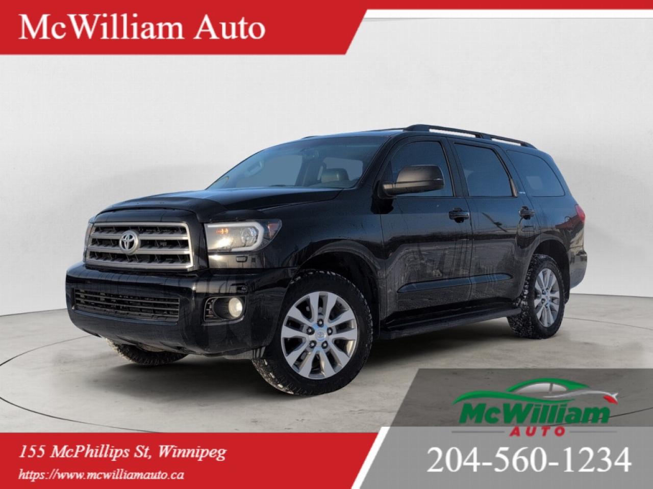 This 2008 Toyota Sequoia Limited is a powerful, spacious, and reliable full-size SUV built to handle family duty, long road trips, and towing with ease. Equipped with Toyotas proven V8 engine, this Sequoia delivers strong performance while maintaining the long-term durability Toyota is known for. The Limited trim offers premium comfort and convenience, making it a great choice for buyers looking for both capability and refinement.The exterior features a bold, commanding presence with alloy wheels, a wide stance, and classic Toyota SUV styling. Its size provides excellent road visibility and confidence in all driving conditions. Whether youre hauling passengers, cargo, or a trailer, this Sequoia is up to the task.Inside, the cabin is roomy and well-appointed with leather seating, heated front seats, and third-row seating, allowing comfortable accommodation for up to eight passengers. The interior is designed for long drives with supportive seating, ample legroom, and quality materials throughout. Rear passengers benefit from generous space, making it ideal for families or group travel.The Sequoia Limited comes equipped with a smooth automatic transmission, dual-zone climate control, premium audio system, power seats, power windows and locks, cruise control, steering wheel controls, and keyless entry. Fold-flat rear seating provides flexible cargo space when you need to carry larger items, while roof rails add extra versatility for outdoor gear or luggage.Known for its strong safety reputation, this vehicle includes multiple airbags, stability control, traction control, ABS brakes, and a solid body-on-frame construction for added peace of mind. Toyotas reputation for reliability means this Sequoia is built to last and continue performing for years to come.<br><br> Overall, this 2008 Toyota Sequoia Limited is an excellent choice for anyone needing a dependable, full-size SUV with power, space, and comfort. Perfect for daily driving, family use, road trips, or towing needs. Clean, well-equipped, and ready for its next owner.