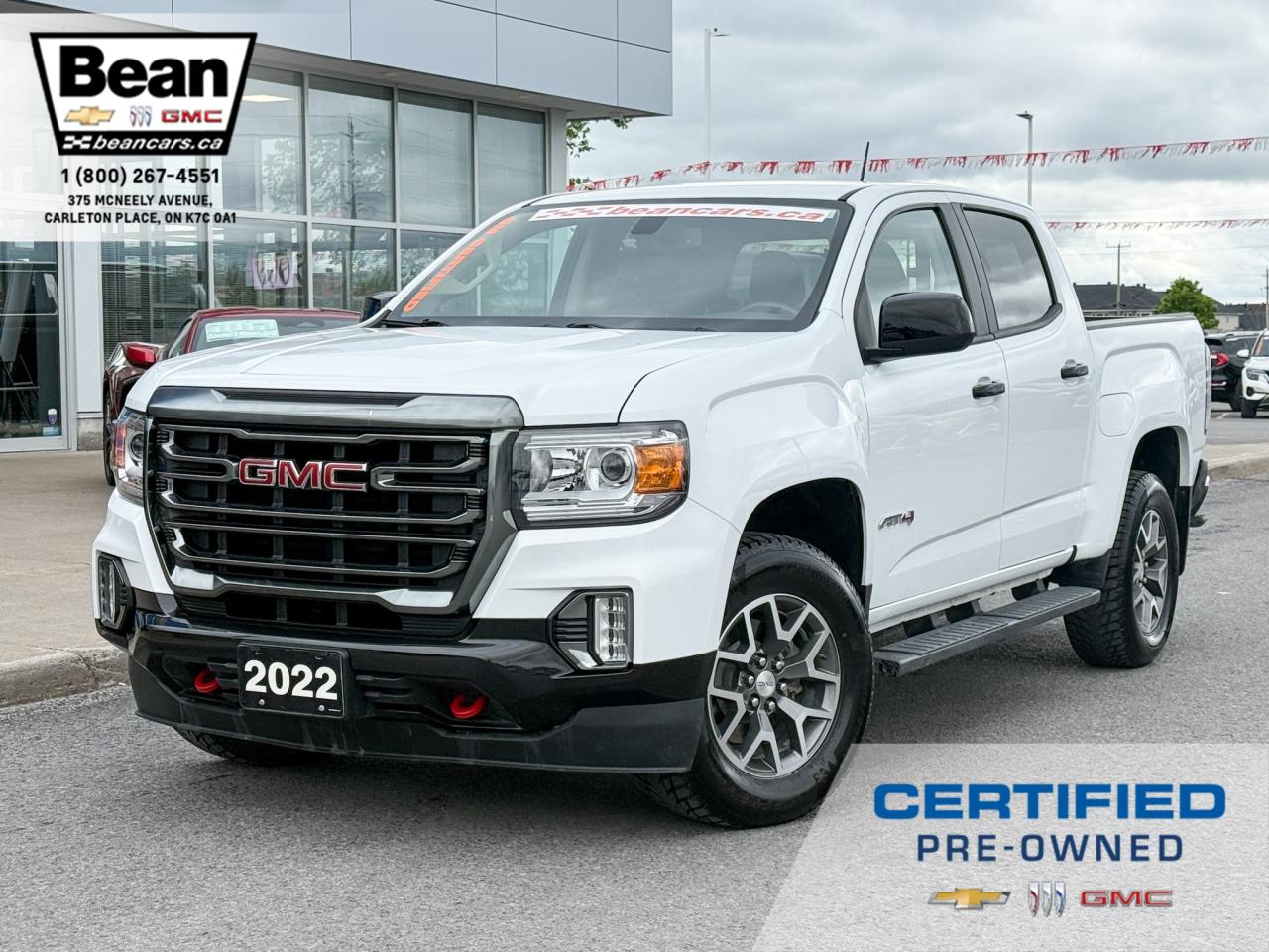 Used 2022 GMC Canyon AT4 w/Leather 3.6L V6 WITH REMOTE START/ENTRY, HEATED SEATS, HEATED STEERING WHEEL, BOSE SPEAKERS, TRAILER BRAKE CONTROLLER, HD REAR VISION CAMERA for sale in Carleton Place, ON