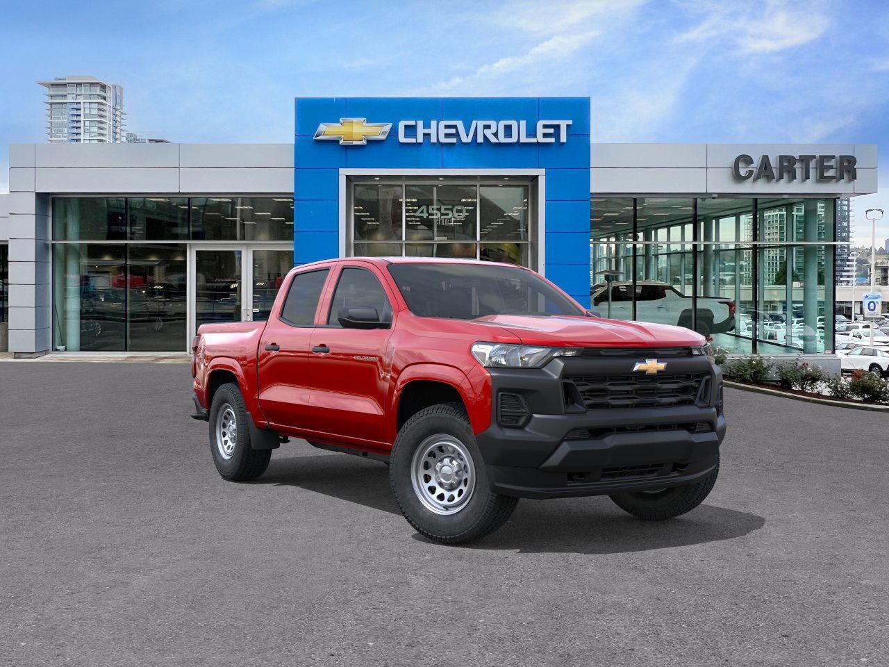Get the job done with the 2025 Chevrolet Colorado Work Truck Preferred Equipment, powered by a TurboMax engine with 310 hp, complete with a Trailering Package for added utility. Safety comes first with Front Pedestrian and Bicyclist Braking, HD Rear Vision Camera, and StabiliTrak stability control; plus, you enjoy convenience with a rear-window defogger and security from the theft-deterrent system. Stay connected on the go with Wi-Fi hotspot and an 11" fully-digital driver display.  Come take it for a test drive today and experience all this stylish vehicle has to offer!  WHY CARTER GM BURNABY?  - An unrivalled vehicle purchasing experience! - Exceeding our loyal customers expectations since 1963 - 4.5 Google star rating with 2,000+ customer reviews - Vehicle trades welcome! Best price guaranteed! - We provide upfront pricing, zero hidden fees, and 100% transparency - Fast approvals and 99% acceptance rates (no matter your current credit status!) - Multilingual staff (many languages spoken) - Comfortable non-pressured environment with in-store television, WIFI and a childrens play area!  Were here to help you drive the vehicle you want, the vehicle you deserve! QUESTIONS? GREAT! WEVE GOT ANSWERS! To speak with a friendly vehicle specialist - CALL NOW! (Doc. Fee: $495.00 Dealer Code: D5505)