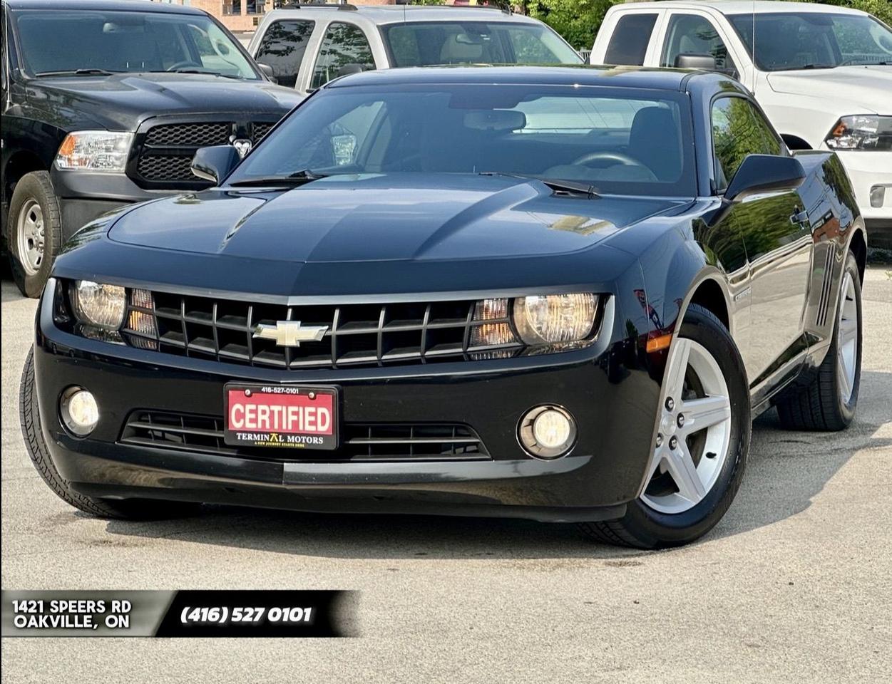 <div><span style=font-size: 1em;>&diams;️ CERTIFIED</span></div><div>&diams;️ 2 YEARS WARRANTY INCLUDED&nbsp;</div><div>&diams;️ NO ACCIDENTS&nbsp;</div><div>&diams;️ POWERFUL V6 ENGINE&nbsp;</div><div>&nbsp;</div><div>&nbsp;NEW ARRIVAL &ndash; 2010 CHEVROLET CAMARO LT. A TRUE AMERICAN CLASSIC WITH MODERN FEATURES, AGGRESSIVE STYLING, AND STRONG V6 PERFORMANCE.&nbsp;</div><div>&nbsp;</div><div>&nbsp;&bull; 144,000 KMS&nbsp;</div><div>&nbsp;</div><div>&nbsp;EQUIPPED WITH:<br />&bull; 3.6L V6 ENGINE<br />&bull; AUTOMATIC TRANSMISSION<br />&bull; CLOTH SEATS<br />&bull; SUNROOF<br />&bull; BLUETOOTH CONNECTIVITY<br />&bull; CRUISE CONTROL<br />&bull; POWER DRIVER SEAT<br />&bull; BOSTON ACOUSTICS PREMIUM SOUND SYSTEM<br />&bull; ALLOY WHEELS<br />&bull; DUAL EXHAUST<br />&bull; AND MORE&hellip;&nbsp;</div><div>&nbsp;</div><div>### BEING SOLD CERTIFIED WITH SAFETY INCLUDED IN THE PRICE!<br /><br />PRICE + HST &ndash; NO EXTRA OR HIDDEN FEES<br /><br />PLEASE CONTACT US TO BOOK YOUR APPOINTMENT FOR VIEWING AND TEST DRIVE.<br /><br />TERMINAL MOTORS<br />(416) 527-0101<br />1421 SPEERS RD, OAKVILLE, ON L6L2X5&nbsp;</div>