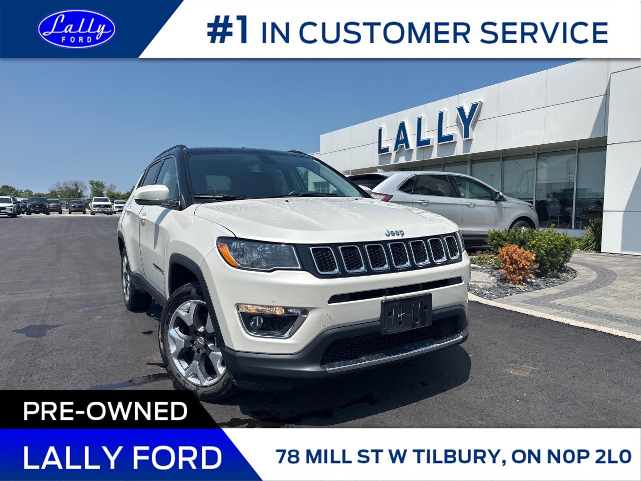 Used 2021 Jeep Compass Limited 4WD, Local Trade, Low Km’s! for sale in Tilbury, ON
