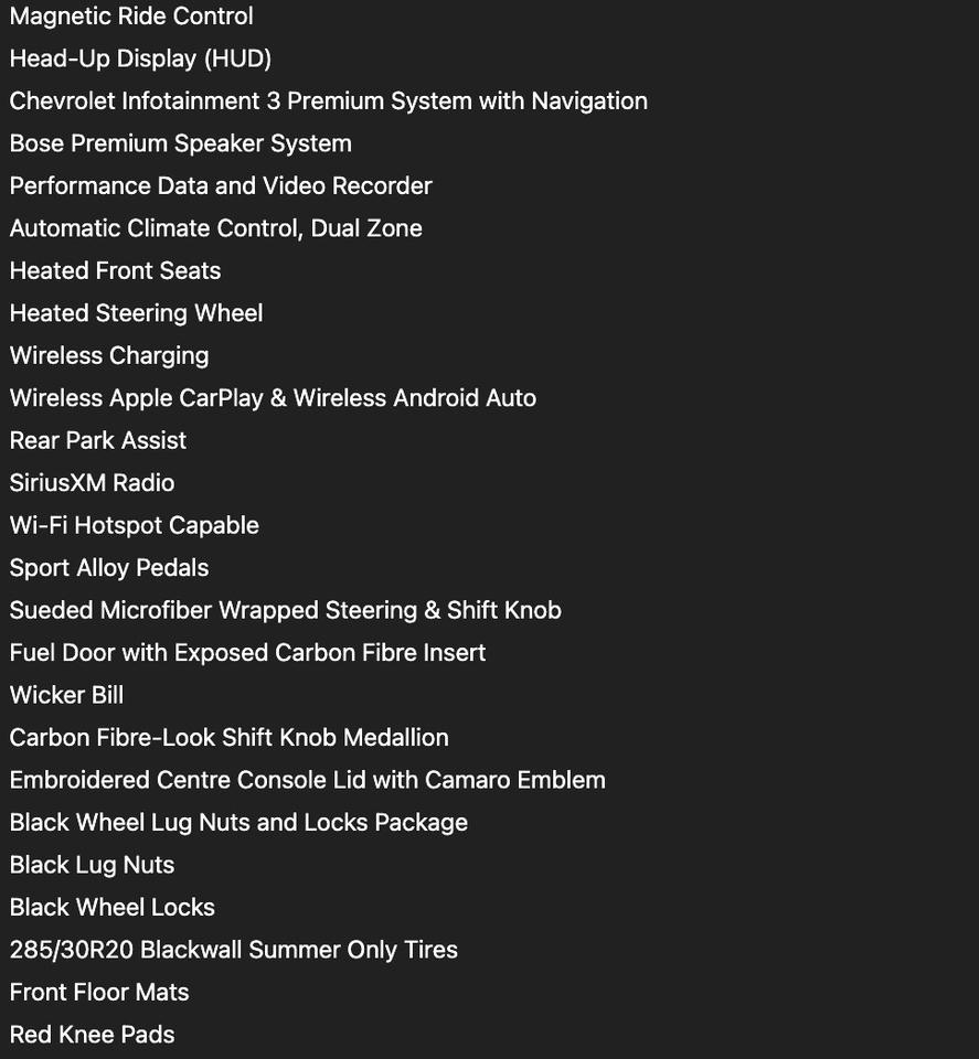 2022 Chevrolet Camaro 2SS | 1LE PKG| MANUAL| ROLL CAGE | RECARO |20"RIM Photo