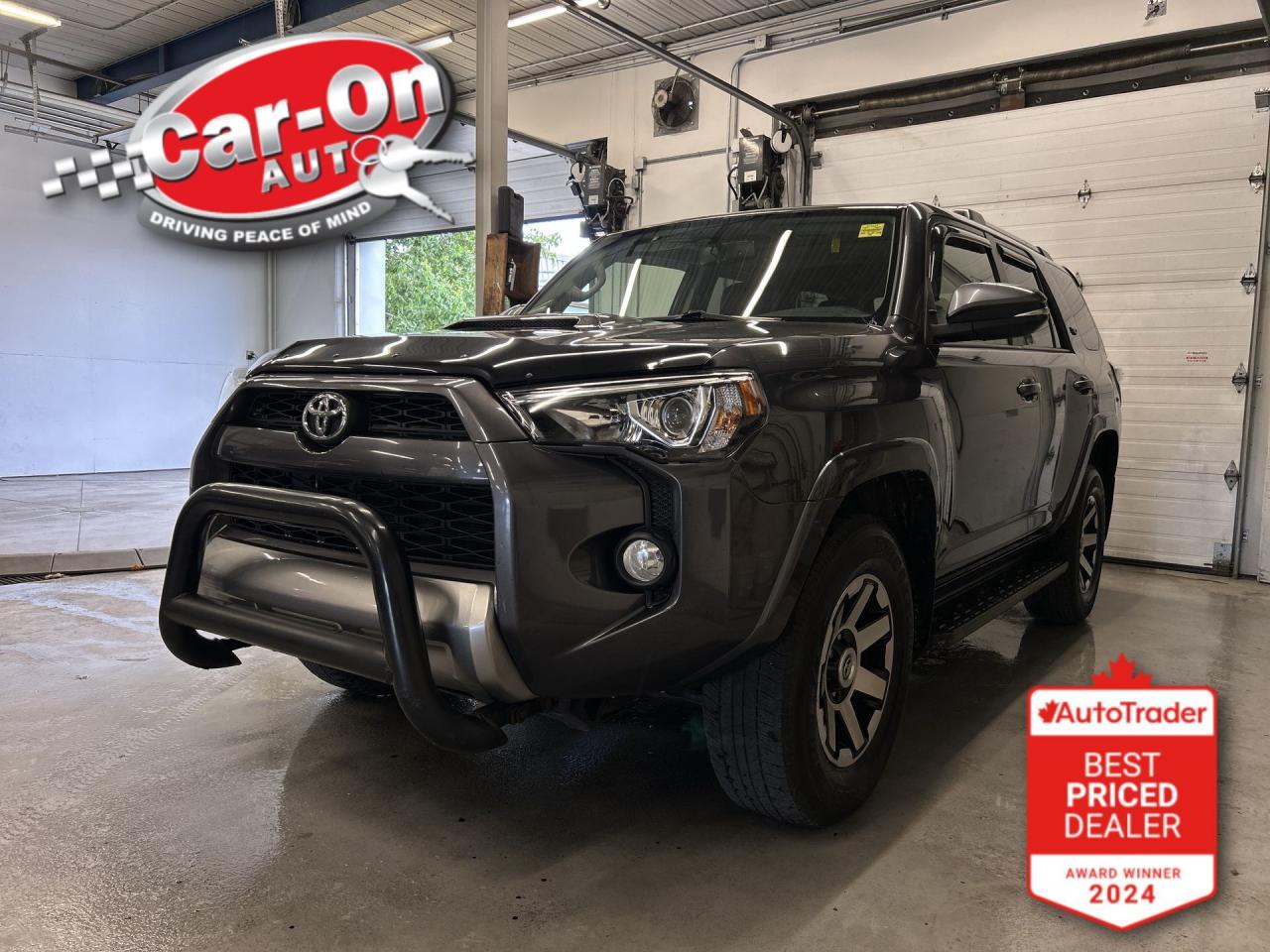 TRD OFF-ROAD 4X4 w/ Leather, sunroof, heated seats, navigation, backup camera, 17-inch alloys, crawl control, air conditioning, automatic headlights, keyless entry, running boards, full power group incl. power driver & passenger seats, drive mode selector, garage door opener, leather-wrapped steering wheel, cruise control, Bluetooth and more!!This vehicle just landed and is awaiting a full detail and photo shoot. Contact us and book your road test today!