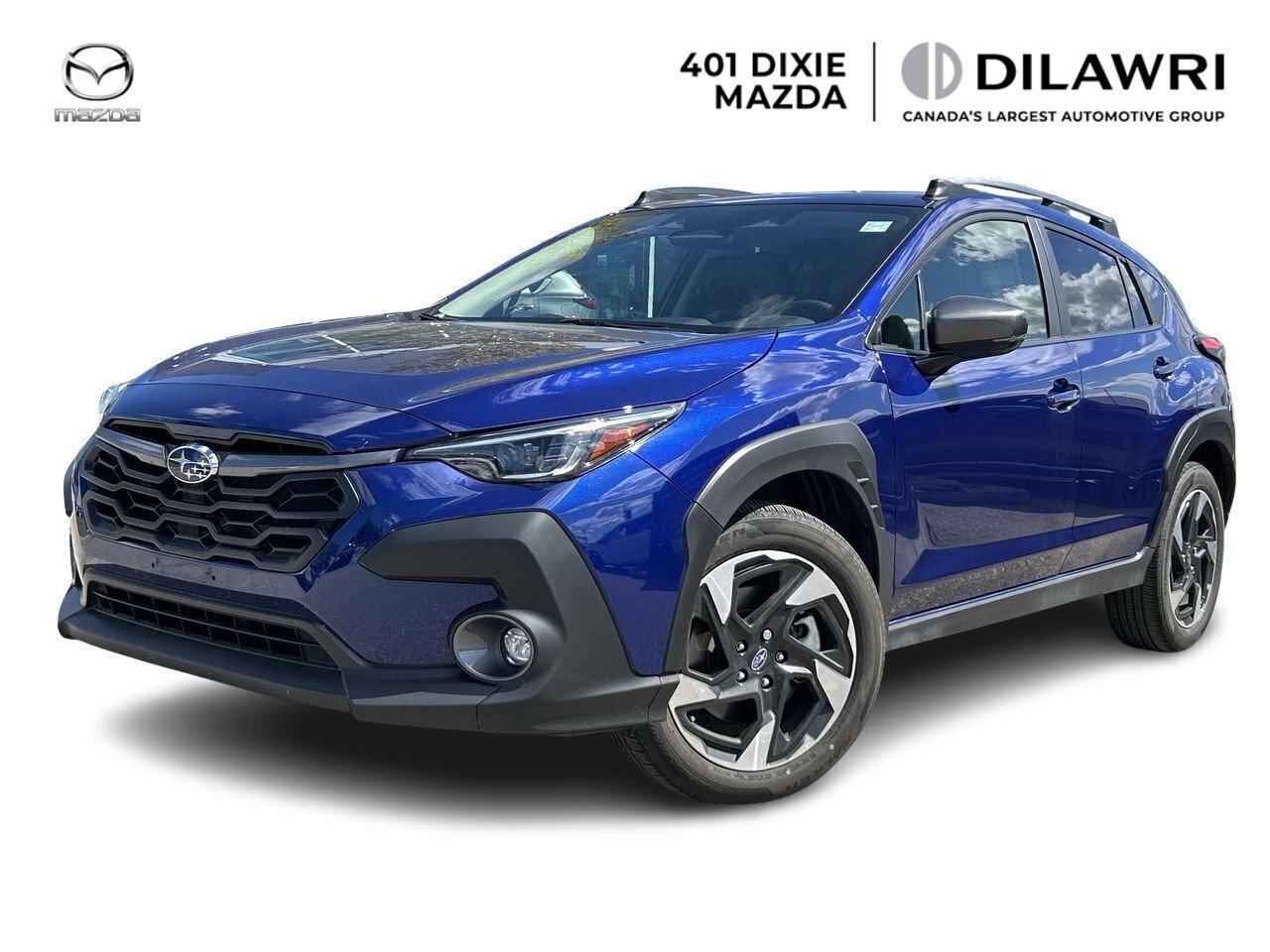 Discover the perfect blend of rugged capability and premium comfort with this 2024 Subaru Crosstrek Limited! Equipped with Subarus legendary Symmetrical All-Wheel Drive and a responsive 2.5L BOXER engine, this compact SUV is built to handle Canadian roads year-round. The Limited trim offers upscale features including leather-trimmed upholstery, an 11.6-inch touchscreen infotainment system, and Apple CarPlay/Android Auto integration. Stay safe and confident with the Subaru EyeSight Driver Assist Technology, which includes adaptive cruise control, lane centering, pre-collision braking, and more. Other highlights include LED steering-responsive headlights, heated front seats, a power drivers seat, blind-spot detection with rear cross-traffic alert, keyless access with push-button start, and bold 18-inch alloy wheels. With its sporty design, versatile interior, and advanced tech, the 2024 Crosstrek Limited is ready for wherever the road takes you.



___________________________________________________________________________________________________________

Experience worry-free car ownership when you purchase a Dilawri Certified Pre-Owned Vehicle from 401 Dixie Mazda, you will be entitled to exclusive benefits such as...

105 point safety and quality inspection.

Inspected and serviced by factory-trained technicians.

3 days or 300km exchange policy **

Powertrain Warranty 90 days or 3000km**

Complimentary roadside assistance for 1 year up to 50kms 

___________________________________________________________________________________________________________

401 Dixie Mazda has been proudly serving in Mississauga, Brampton, Oakville, Milton, Burlington, Hamilton, Guelph, Kitchener, Waterloo, Newmarket, Aurora, Barrie, Scarborough, Markham, Richmond hill, Toronto, Ajax, Pickering, Oshawa and Windsor through the Dilawri Group. No hidden costs or fees.

___________________________________________________________________________________________________________

Privately owned and operated by the Dilawri family since 1985, Dilawri continues to build on a history of excellence as Canadas largest automotive group. The companys network represents 37 of the worlds most beloved automotive brands at 80 franchised dealerships in Canada and the US. Dilawri is a 2023 winner of the Canadas Best Managed Companies program, which recognizes excellence in private Canadian-owned companies.


Dilawri is proud to offer exceptional products and services, delivered by our more than 3,500 employees. We are committed to leadership in business as well as in the communities we serve. Since 2002, the Dilawri Foundation has contributed millions of dollars to a wide range of charitable causes.


While we make every effort to provide you with two keys for all our pre-owned vehicles. However, unless otherwise specified in your purchase agreement.


Price online reflects a $1000 Finance Credit applied. Cash Price will differ.