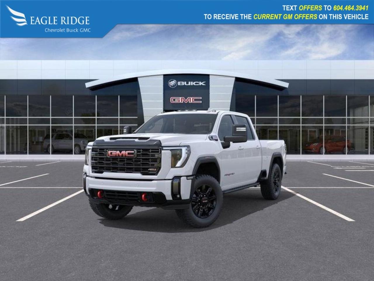 New 2025 GMC Sierra 3500 HD AT4 Navigation, heated seats, 4WD, 13.4 touchscreen with Google built-in, remote vehicle start, engine stop/start, auto-locking rear differential, automatic emergency braking, HD surround vision, lane kee for sale in Coquitlam, BC