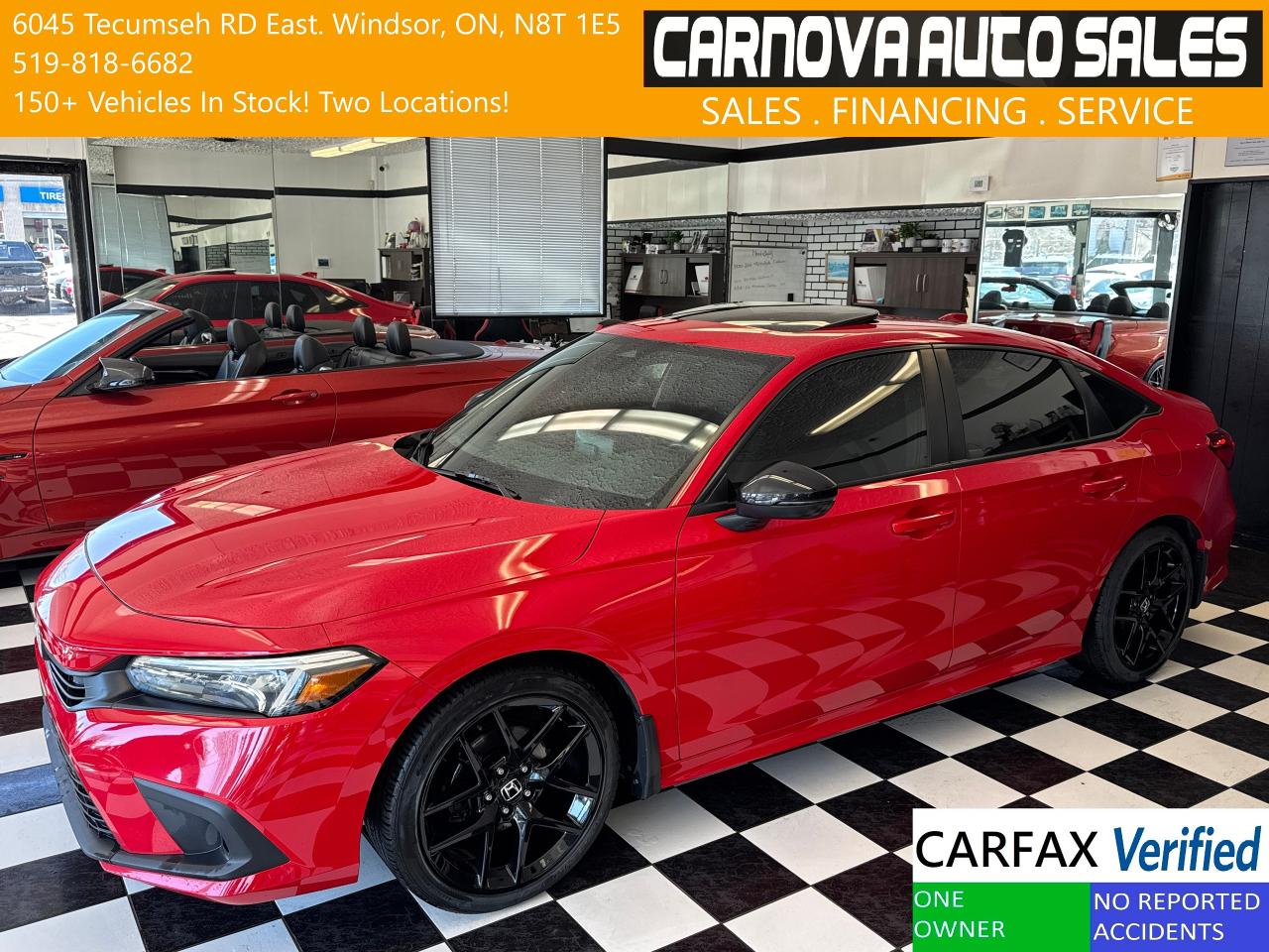 Used 2022 Honda Civic SPORT+Roof+ONE OWNER+CLEAN CARFAX+ACCIDENT FREE for sale in Windsor, ON