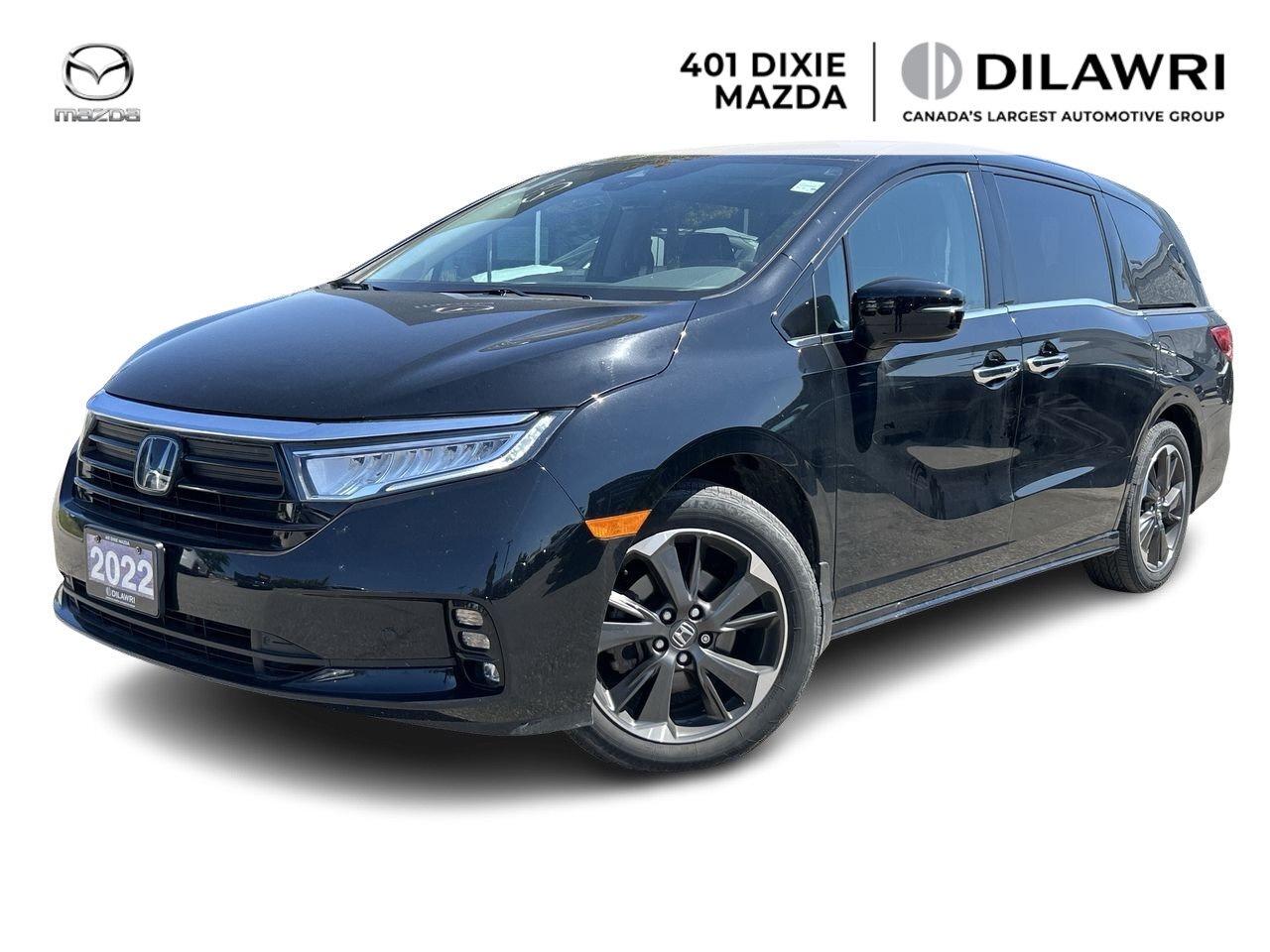 Enjoy premium comfort and versatility in the 2022 Honda Odyssey Touring — a top-tier minivan designed to make family travel smooth, safe, and enjoyable. Powered by a 3.5L V6 engine producing 280 horsepower, paired with a 10-speed automatic transmission, the Odyssey delivers a smooth and responsive ride with impressive fuel efficiency. Inside, the spacious cabin offers seating for up to eight passengers with leather-trimmed seats, heated front and second-row seats, and Magic Slide® second-row seating for flexible access and configuration. The Touring trim comes fully loaded with a rear-seat entertainment system, integrated navigation, CabinWatch® and CabinTalk® systems, built-in Wi-Fi hotspot, and tri-zone automatic climate control. Convenience is key with power sliding doors, a hands-free power tailgate, front and rear parking sensors, and a multi-angle rearview camera. Advanced safety features include Honda Sensing® technologies like adaptive cruise control, lane keeping assist, collision mitigation braking, and blind spot monitoring. With its combination of luxury, space, and smart family-focused features, the 2022 Odyssey Touring is the ultimate family vehicle.



___________________________________________________________________________________________________________

Experience worry-free car ownership when you purchase a Dilawri Certified Pre-Owned Vehicle from 401 Dixie Mazda, you will be entitled to exclusive benefits such as...

105 point safety and quality inspection.

Inspected and serviced by factory-trained technicians.

3 days or 300km exchange policy **

Powertrain Warranty 90 days or 3000km**

Complimentary roadside assistance for 1 year up to 50kms 

___________________________________________________________________________________________________________

401 Dixie Mazda has been proudly serving in Mississauga, Brampton, Oakville, Milton, Burlington, Hamilton, Guelph, Kitchener, Waterloo, Newmarket, Aurora, Barrie, Scarborough, Markham, Richmond hill, Toronto, Ajax, Pickering, Oshawa and Windsor through the Dilawri Group. No hidden costs or fees.

___________________________________________________________________________________________________________

Privately owned and operated by the Dilawri family since 1985, Dilawri continues to build on a history of excellence as Canadas largest automotive group. The companys network represents 37 of the worlds most beloved automotive brands at 80 franchised dealerships in Canada and the US. Dilawri is a 2023 winner of the Canadas Best Managed Companies program, which recognizes excellence in private Canadian-owned companies.


Dilawri is proud to offer exceptional products and services, delivered by our more than 3,500 employees. We are committed to leadership in business as well as in the communities we serve. Since 2002, the Dilawri Foundation has contributed millions of dollars to a wide range of charitable causes.


While we make every effort to provide you with two keys for all our pre-owned vehicles. However, unless otherwise specified in your purchase agreement.


Price online reflects a $1000 Finance Credit applied. Cash Price will differ.