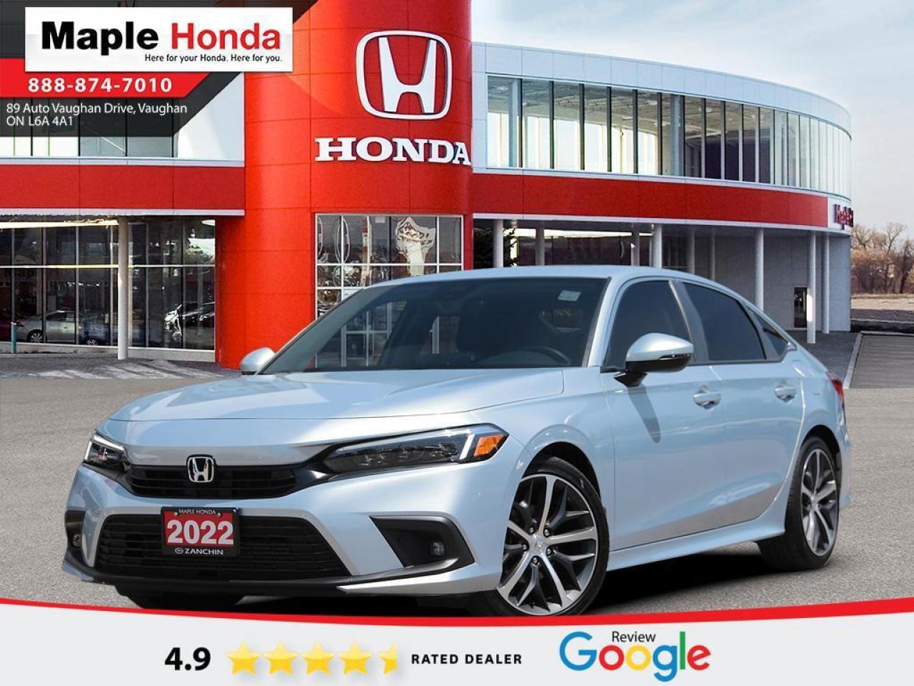 Recent Arrival! 2022 Honda Civic Touring Leather Seats| Navigation| Heated Seats| Apple Car Play|

Bose Sound System| Front and Rear Parking Sensors| Good Condition| FWD CVT 1.5L I4 DOHC 16V

Honda Certified Details:

  * Exclusive finance rates on Certified Pre-Owned Honda models
  * Vehicle history report. Access to MyHonda
  * 24 hours/day, 7 days/week
  * 7 year / 160,000 km Power Train Warranty whichever comes first. This is an additional 2 year/60,000 kms beyond the original factory Power Train warranty. Honda Certified Used Vehicles also have the option to upgrade to a Honda Plus Extended Warranty
  * Multipoint Inspection
  * 7 day/1,000 km exchange privilege whichever comes first


Why Buy from Maple Honda? REVIEWS: Why buy an used car from Maple Honda? Our reviews will answer the question for you. We have over 2,500 Google reviews and have an average score of 4.9 out of a possible 5. Who better to trust when buying an used car than the people who have already done so? DEPENDABLE DEALER: The Zanchin Group of companies has been providing new and used vehicles in Vaughan for over 40 years. Since 1973 our standards of excellent service and customer care has enabled us to grow to over 34 stores in the Great Toronto area and beyond. Still family owned and still providing exceptional customer care. WARRANTY / PROTECTION: Buying an used vehicle from Maple Honda is always a safe and sound investment. We know you want to be confident in your choice and we want you to be fully satisfied. Thats why ALL our used vehicles come with our limited warranty peace of mind package included in the price. No questions, no discussion - 30 days safety related items only. From the day you pick up your new car you can rest assured that we have you covered. TRADE-INS: We want your trade! Looking for the best price for your car? Our trade-in process is simple, quick and easy. You get the best price for your car with a transparent, market-leading value within a few minutes whether you are buying a new one from us or not. Our Used Sales Department is ALWAYS in need of fresh vehicles. Selling your car? Contact us for a value that will make you happy and get paid the same day. Https:/www.maplehonda.com.

Easy to buy, easy for servicing. You can find us in the Maple Auto Mall on Jane Street north of Rutherford. We are close both Canadas Wonderland and Vaughan Mills shopping centre. Easy to call in while you are shopping or visiting Wonderland, Maple Honda provides used Honda cars and trucks to buyers all over the GTA including, Toronto, Scarborough, Vaughan, Markham, and Richmond Hill. Our low used car prices attract buyers from as far away as Oshawa, Pickering, Ajax, Whitby and even the Mississauga and Oakville areas of Ontario. We have provided amazing customer service to Honda vehicle owners for over 40 years. As part of the Zanchin Auto group we offer dependable service and excellent customer care. We are here for you and your Honda.

Awards:
  * ALG Canada Residual Value Awards