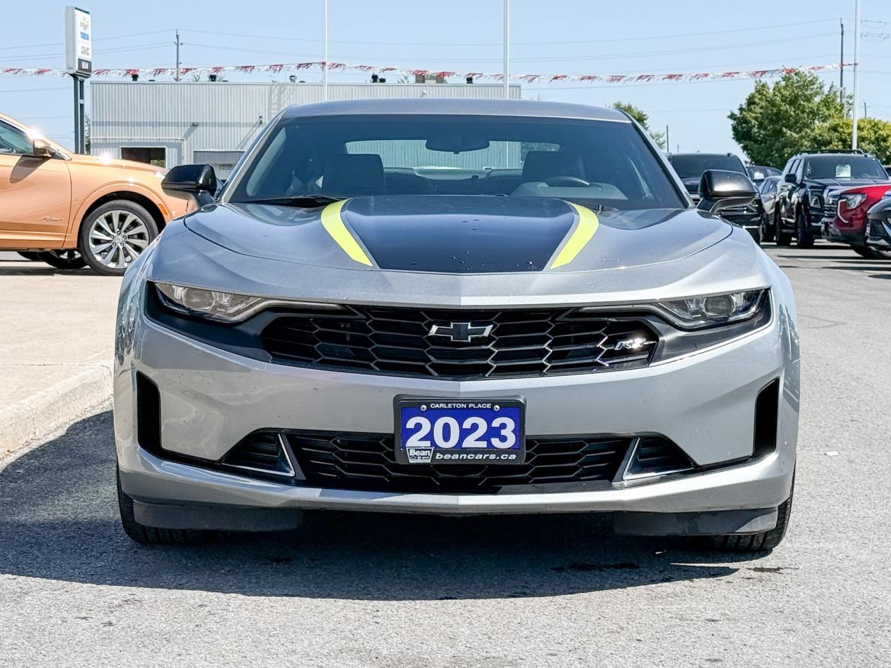 2023 Chevrolet Camaro 2LT ONE OWNER LOCAL TRADE COUPE, ORIGINALLY PURCHASED AT OUR DEALERSHIP, CLEAN CARFAX, 2.0L 4CYL TURBO AUTOIMATIC, SHOCK & STEEL SPECIAL EDITION, RS PACKAGE, BREMBO FRONT BRAKES, YELLOW PAINTED CALIPERS, Photo
